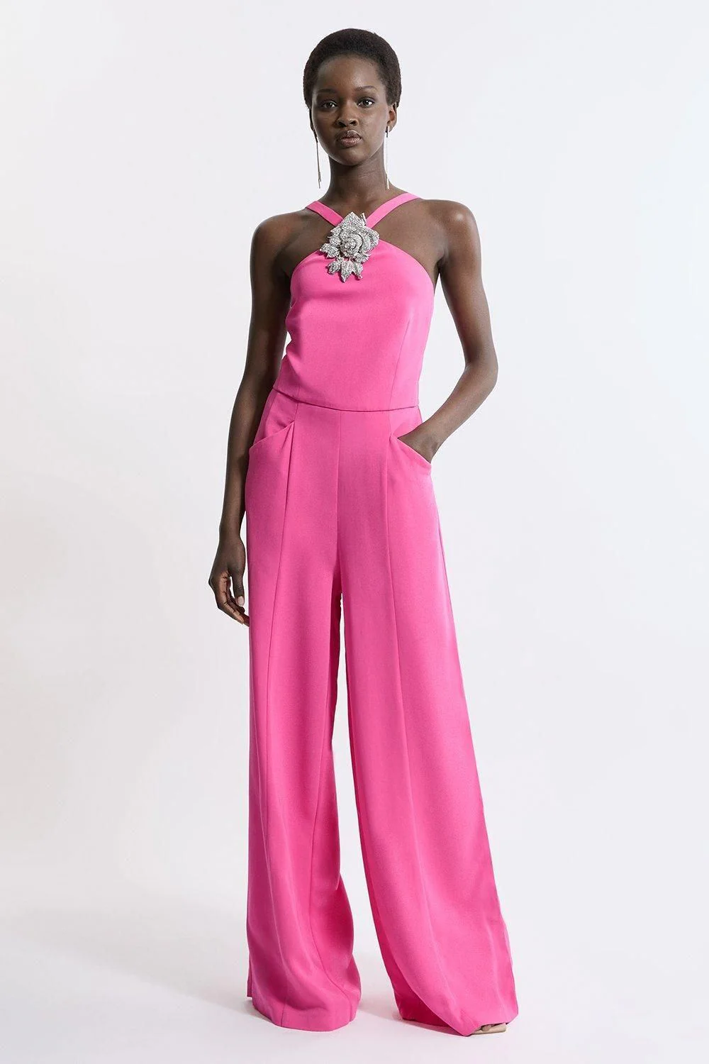 Karen Millen Women's Jumpsuit UK 14 Pink Viscose New with tags