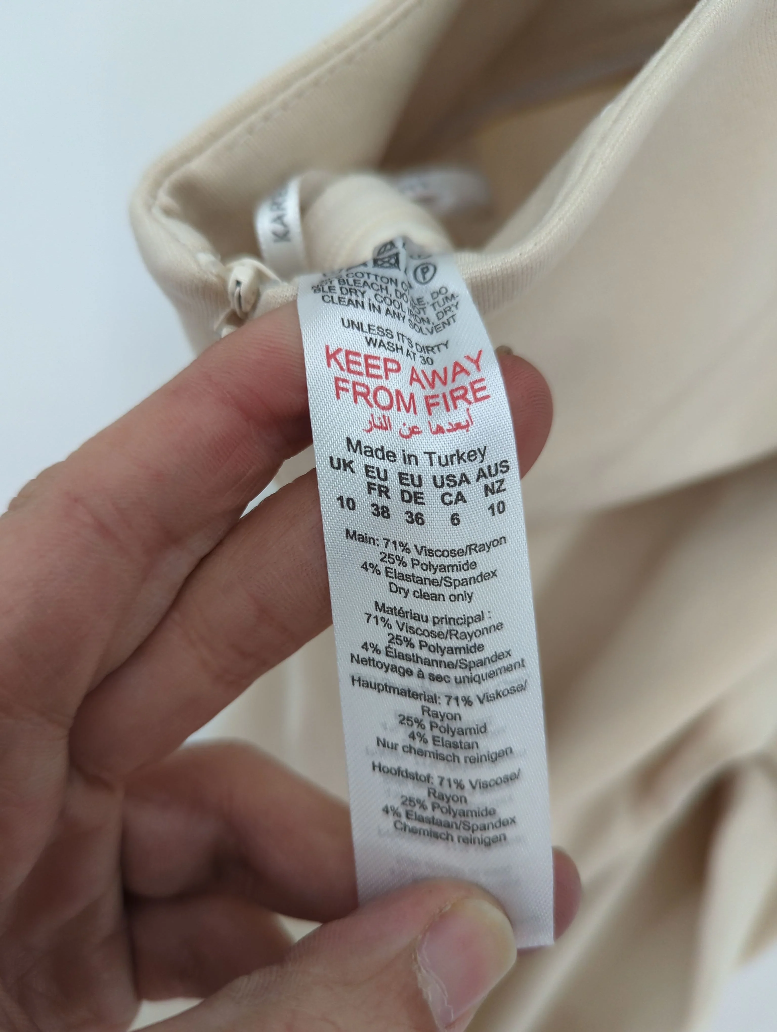 Karen Millen Women's Leggings UK 10 Cream Viscose New with tags - Image 7
