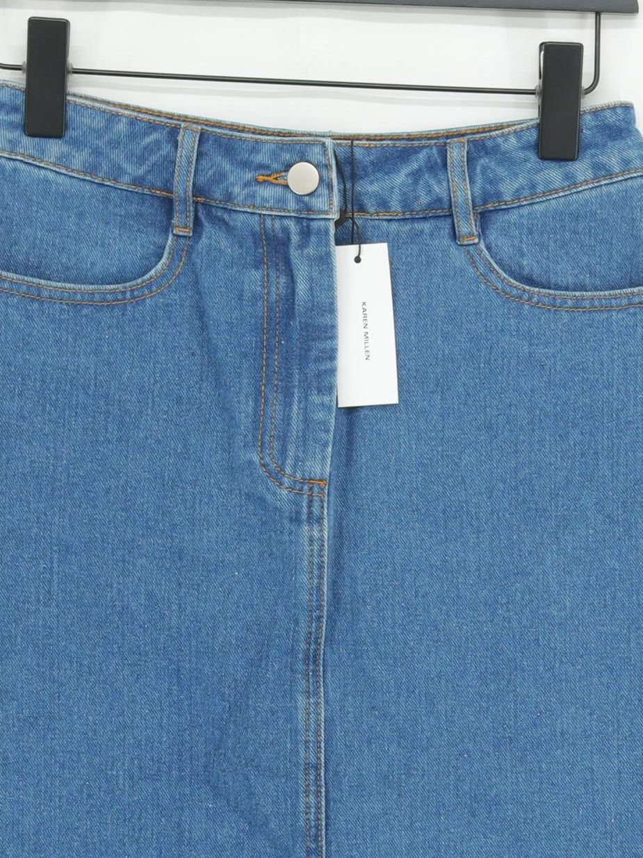 Karen Millen Women's Maxi Skirt UK 6 Blue Cotton New with tags - Image 3