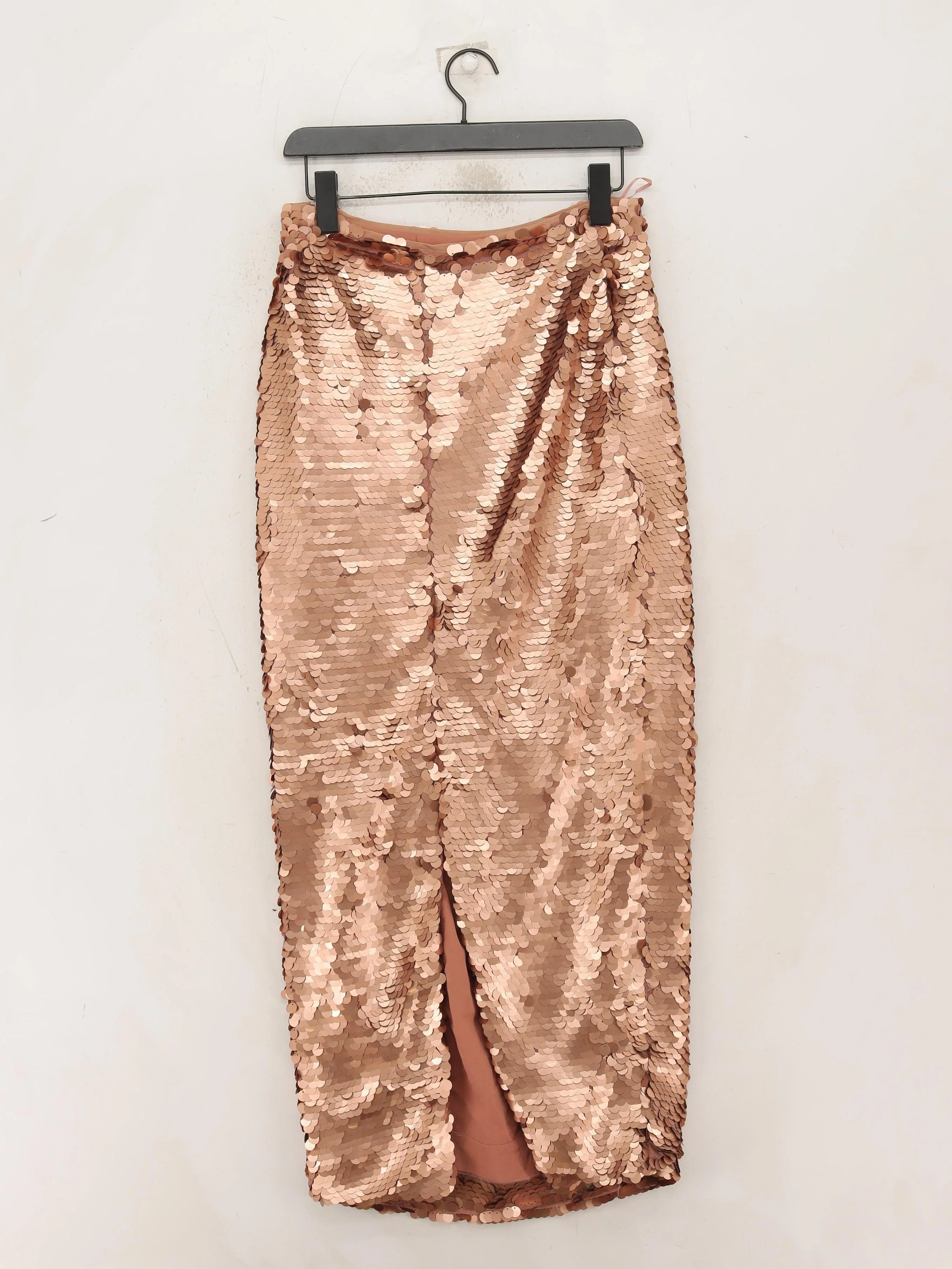 Karen Millen Women's Midi Skirt M Gold 100% Polyester Midi Straight & Pencil - Image 2
