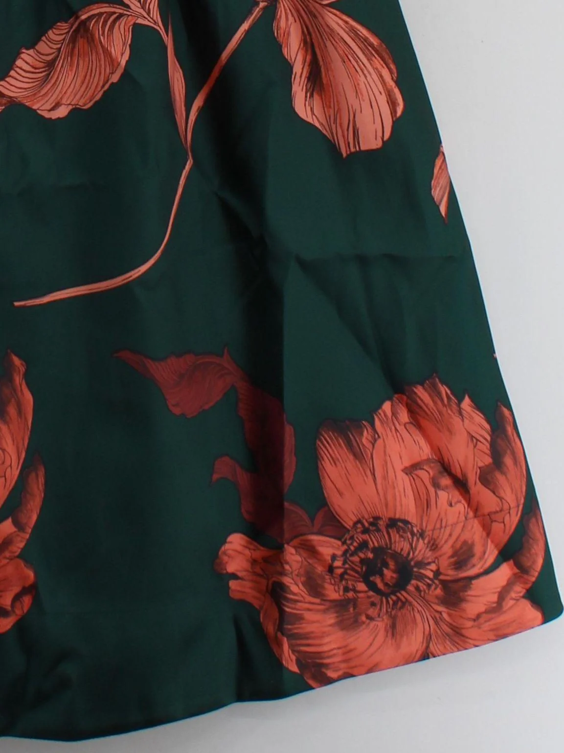 Karen Millen Women's Midi Skirt S Green Floral 100% Polyester Midi A-Line - Image 4
