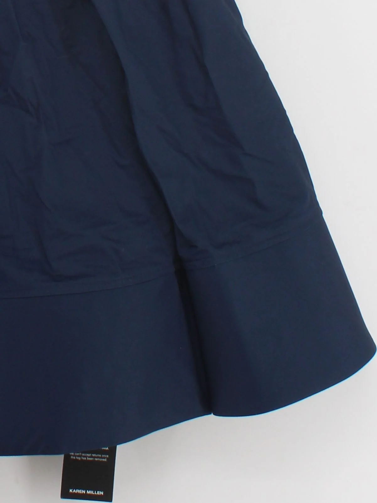 Karen Millen Women's Midi Skirt UK 10 Blue 100% Cotton Midi A-Line - Image 4