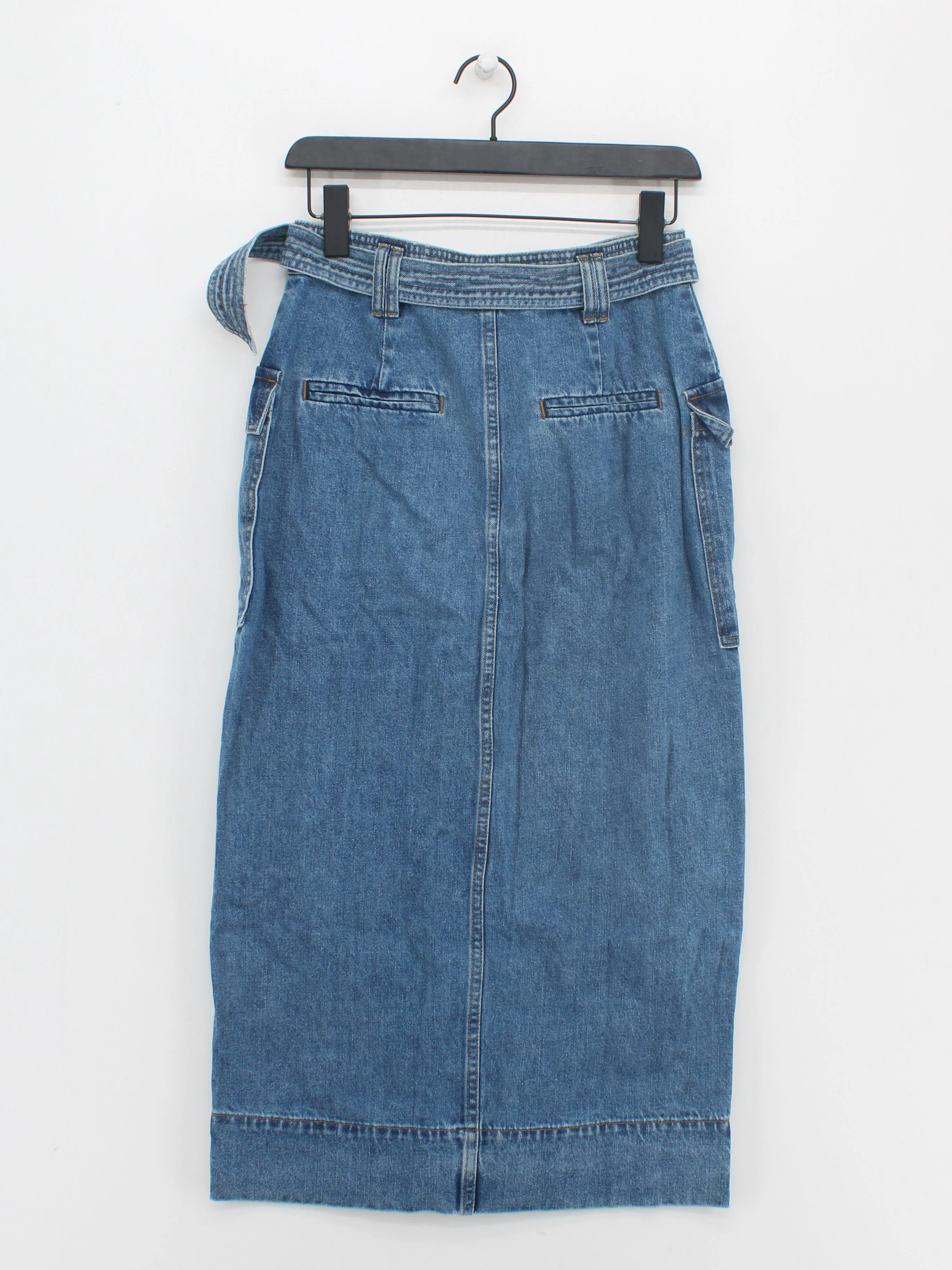 Karen Millen Women's Midi Skirt UK 10 Blue Cotton New with tags - Image 2