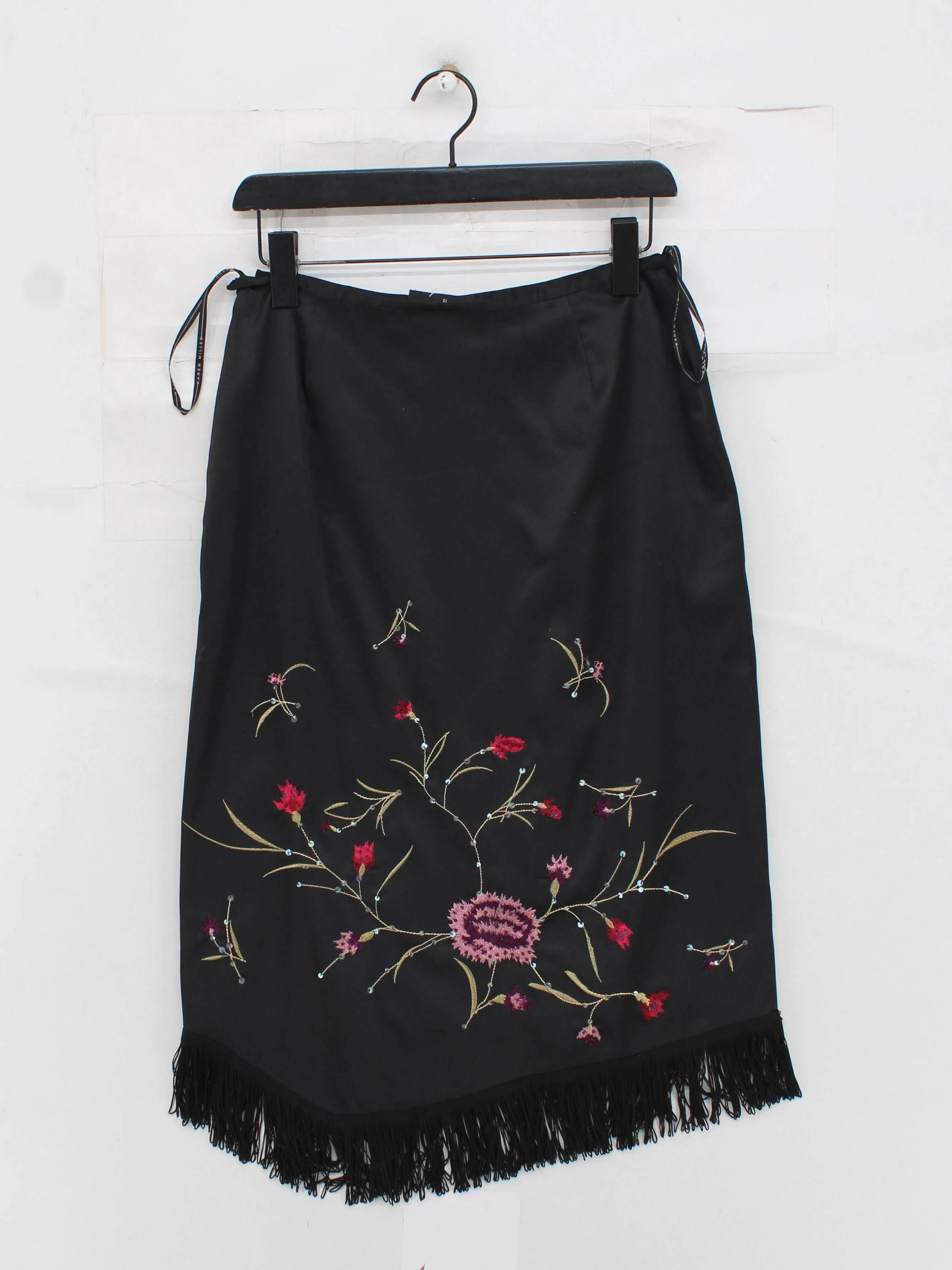 Karen Millen Women's Midi Skirt UK 12 Black Polyester with Elastane A-Line - Image 2