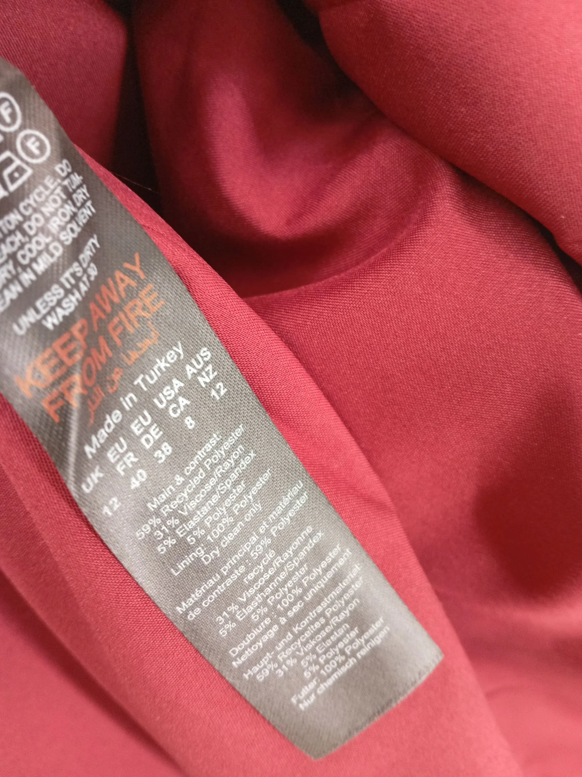 Karen Millen Women's Midi Skirt UK 12 Red Viscose - Image 7