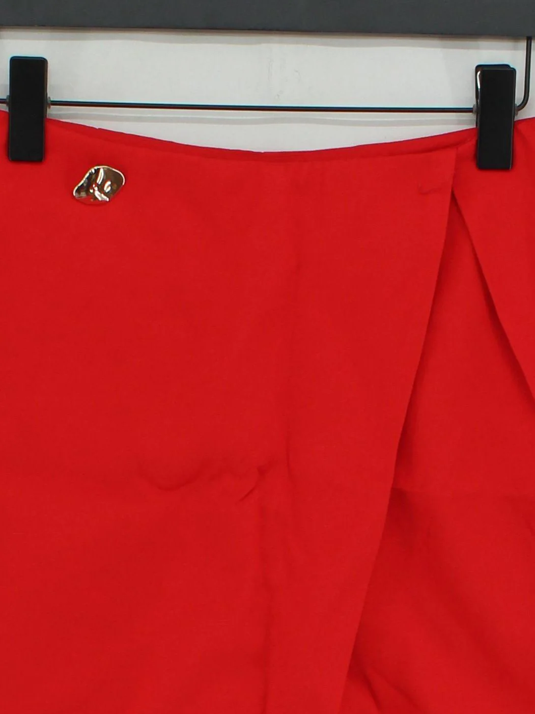 Karen Millen Women's Midi Skirt UK 12 Red Viscose with Linen, Polyester Skort - Image 3