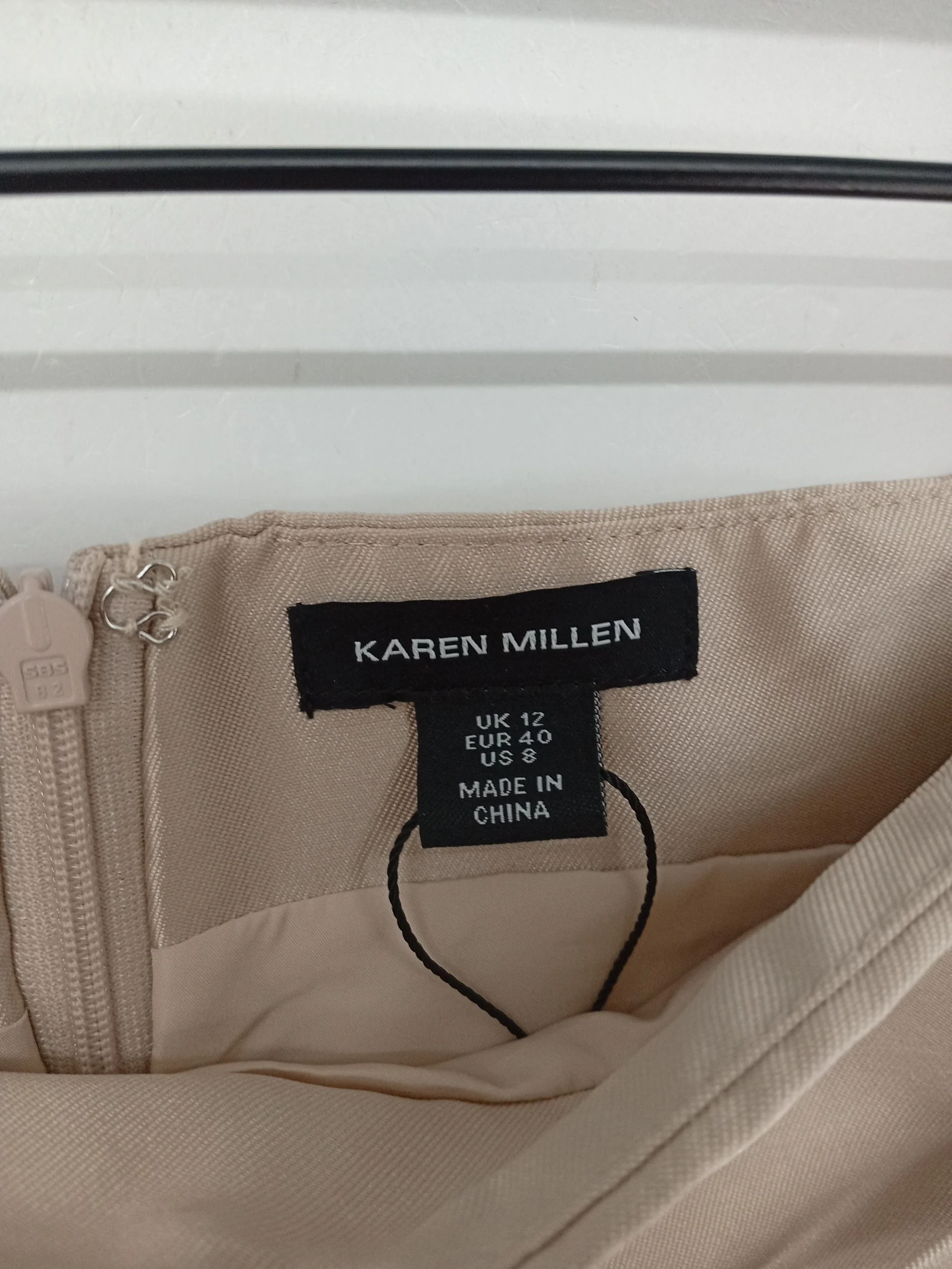 Karen Millen Women's Midi Skirt UK 12 Tan 100% Polyester Midi Straight & Pencil - Image 7