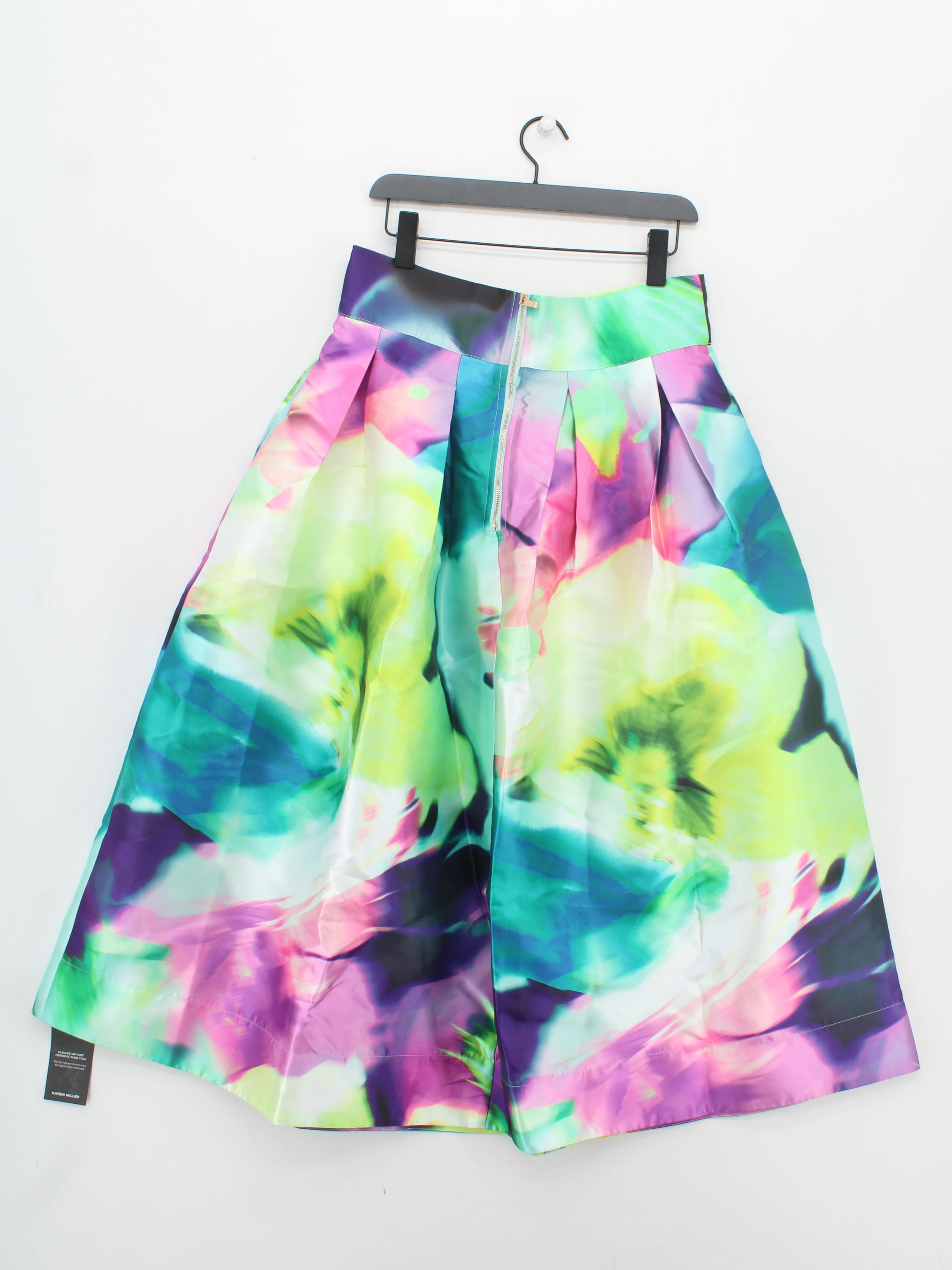 Karen Millen Women's Midi Skirt UK 14 Multi Floral 100% Polyester Midi A-Line - Image 2
