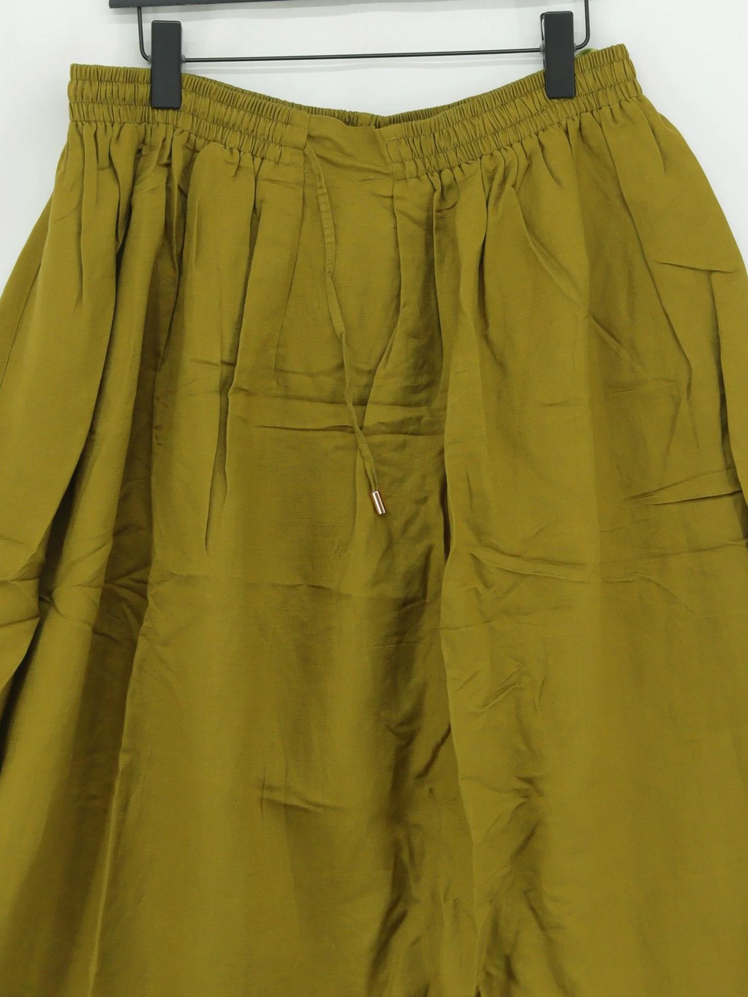 Karen Millen Women's Midi Skirt UK 16 Green Linen with Viscose, Cotton A-Line - Image 3