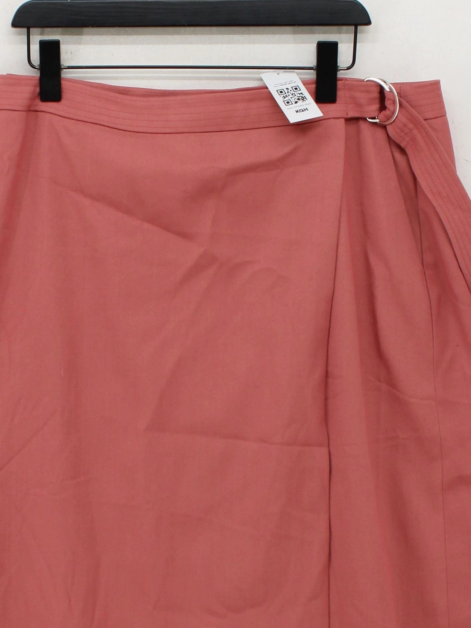 Karen Millen Women's Midi Skirt UK 20 Pink Cotton with Polyester, Elastane Wrap - Image 3