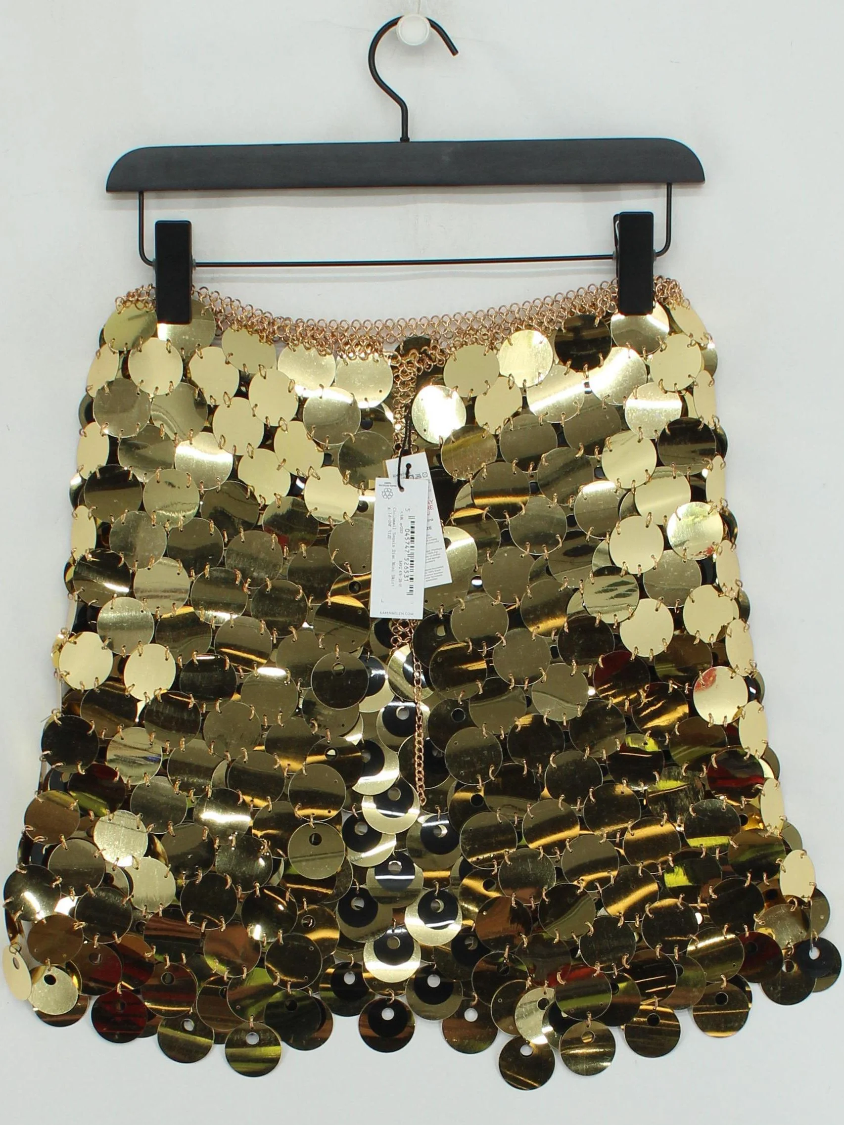Karen Millen Women's Mini Skirt Gold Polyester with Other Mini New with tags - Image 2
