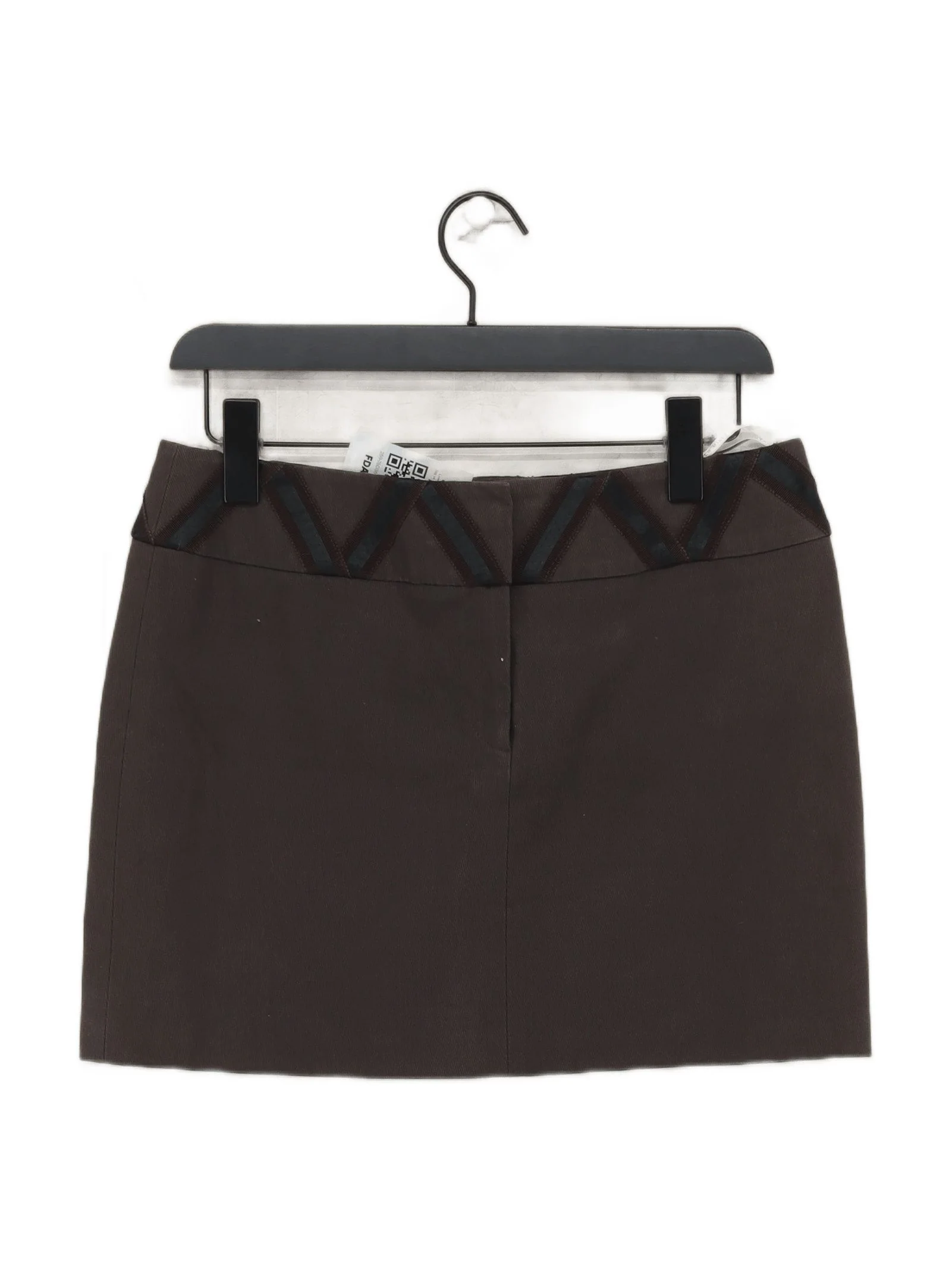 Karen Millen Women's Mini Skirt UK 10 Brown Cotton