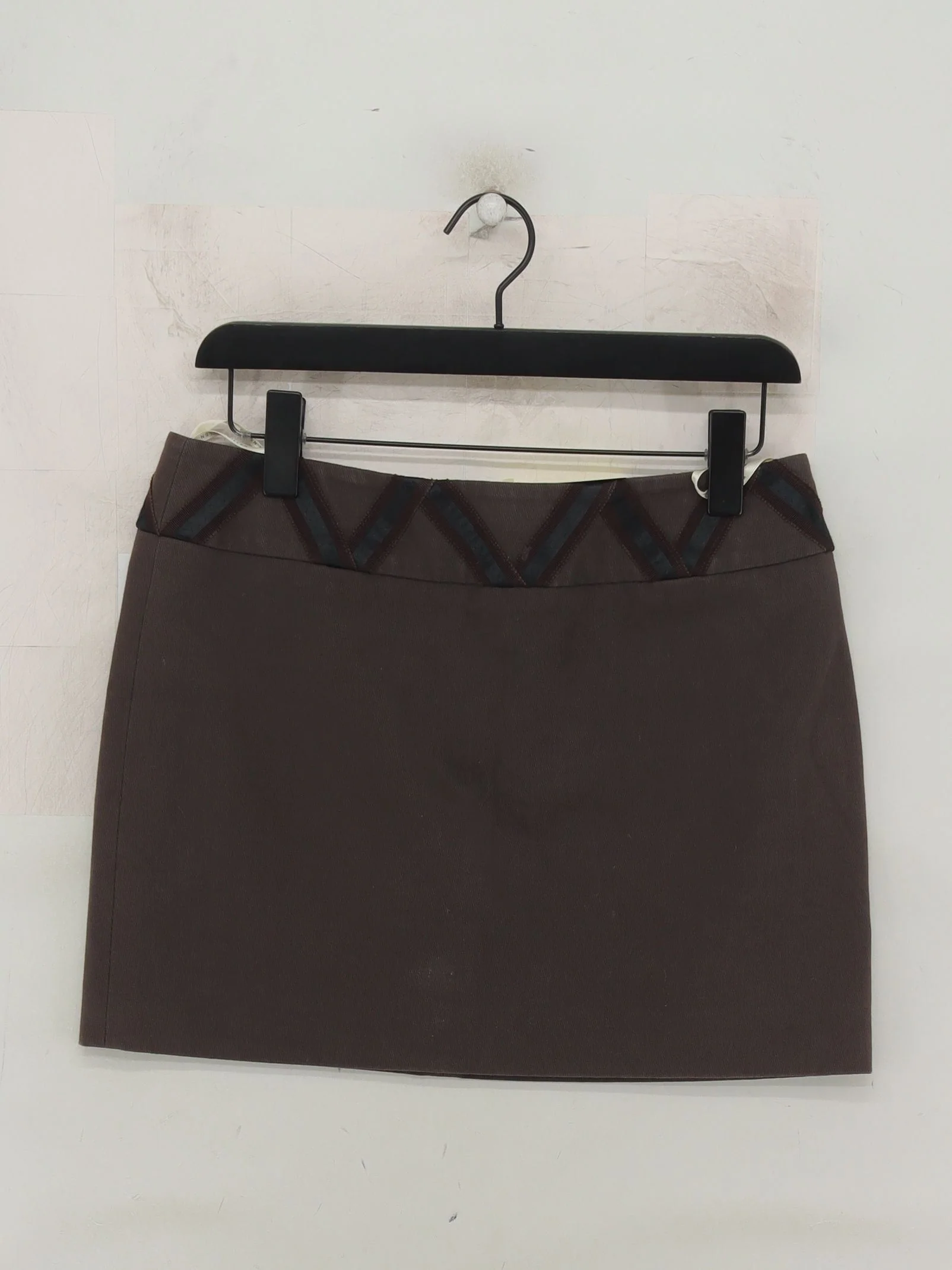 Karen Millen Women's Mini Skirt UK 10 Brown Cotton - Image 2