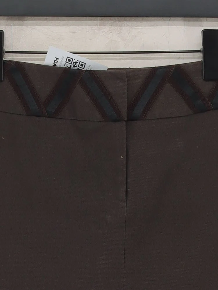 Karen Millen Women's Mini Skirt UK 10 Brown Cotton - Image 3