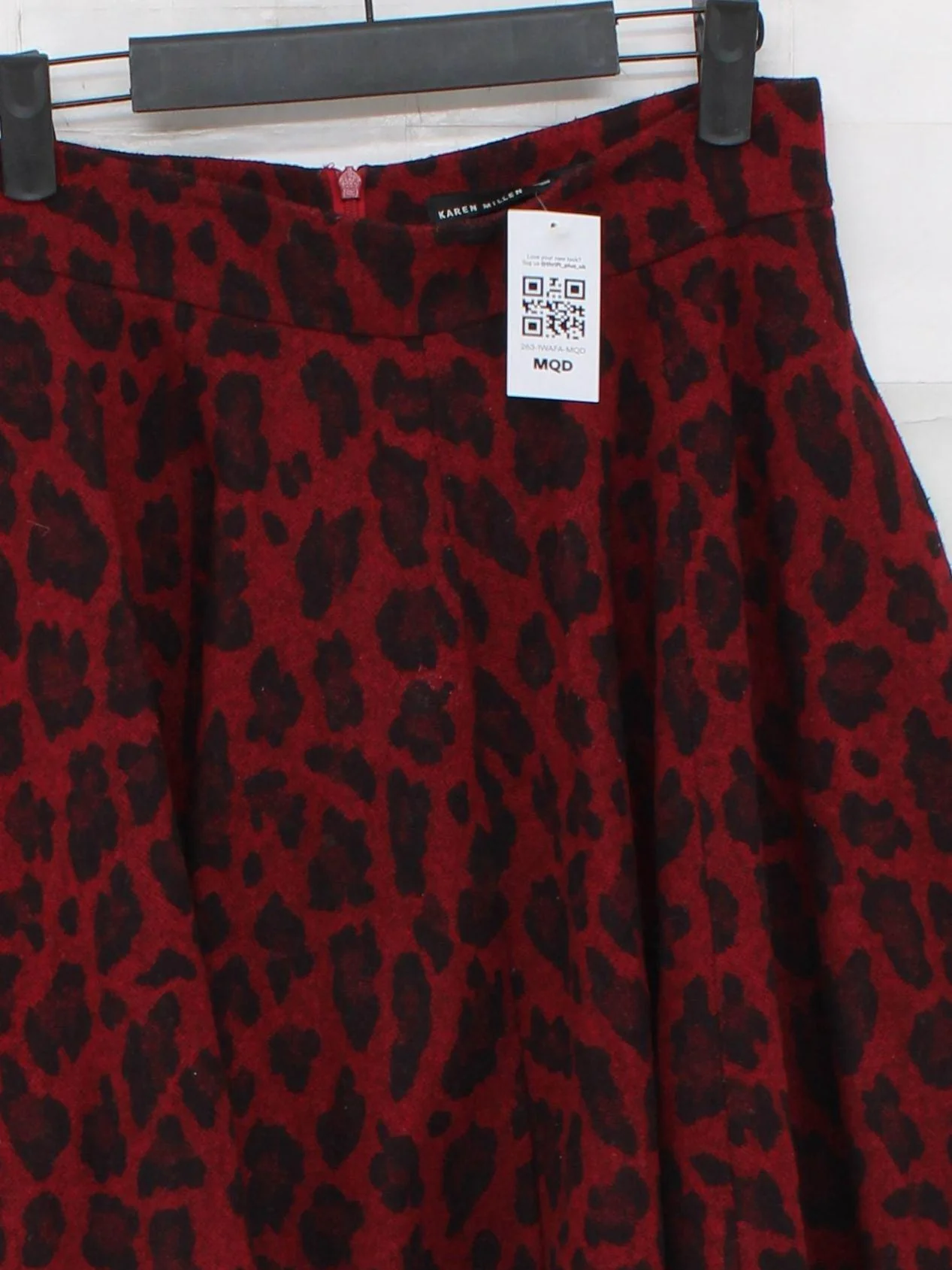 Karen Millen Women's Mini Skirt UK 10 Red Wool - Image 3
