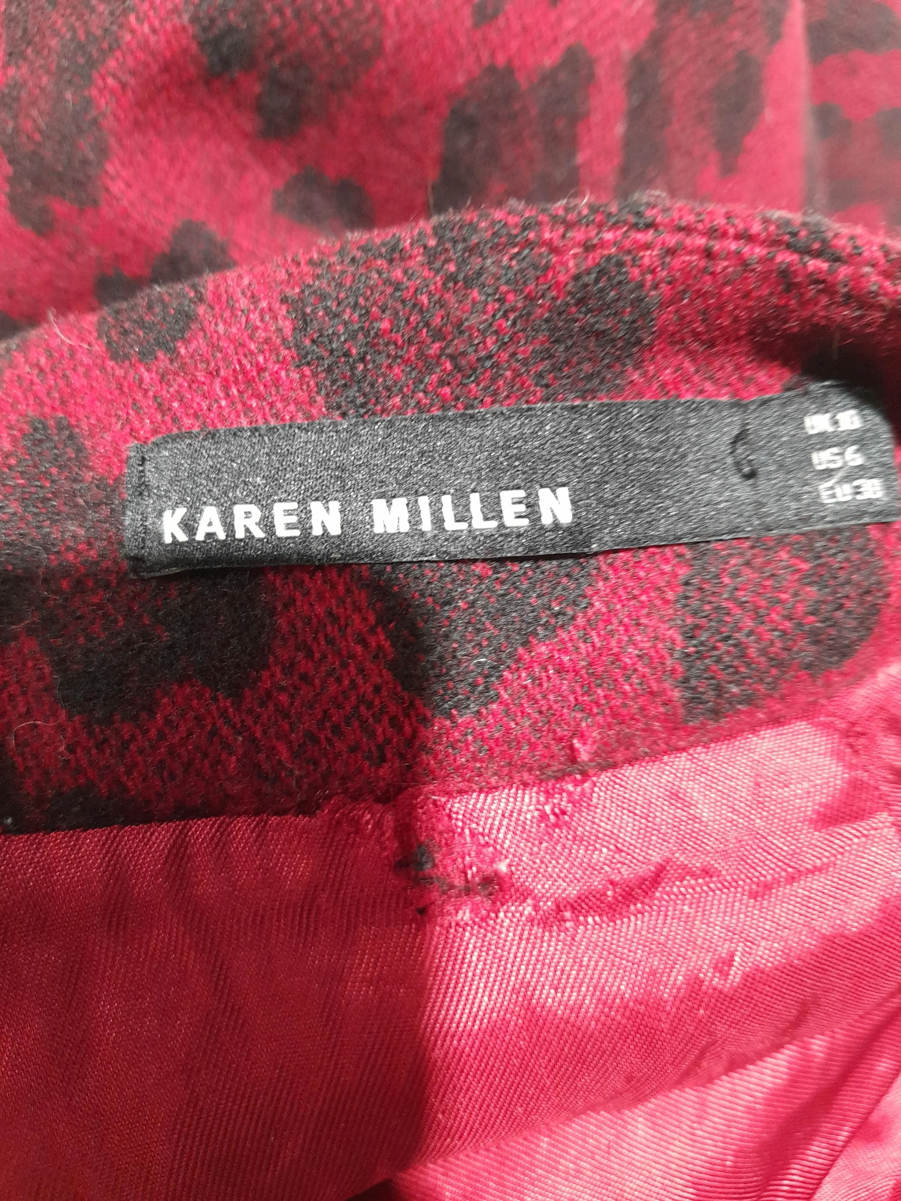 Karen Millen Women's Mini Skirt UK 10 Red Wool - Image 5