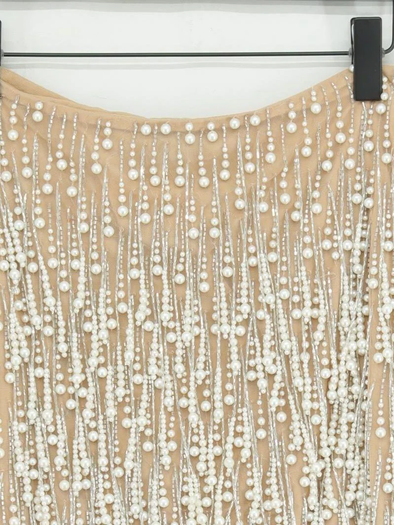 Karen Millen Women's Mini Skirt UK 10 Tan 100% Polyester Mini New with tags - Image 3