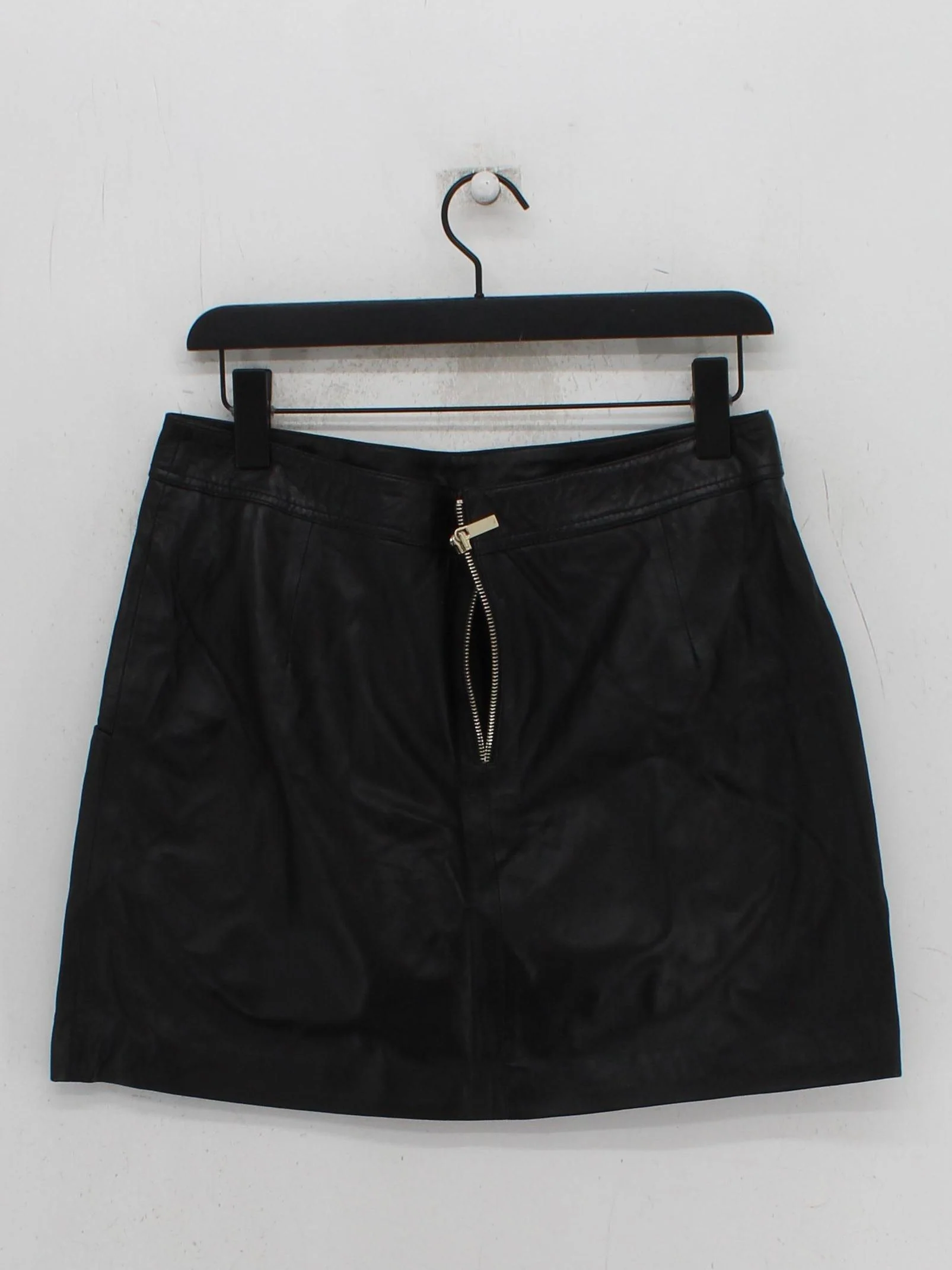 Karen Millen Women's Mini Skirt UK 14 Black Leather with Polyester Short Mini - Image 2