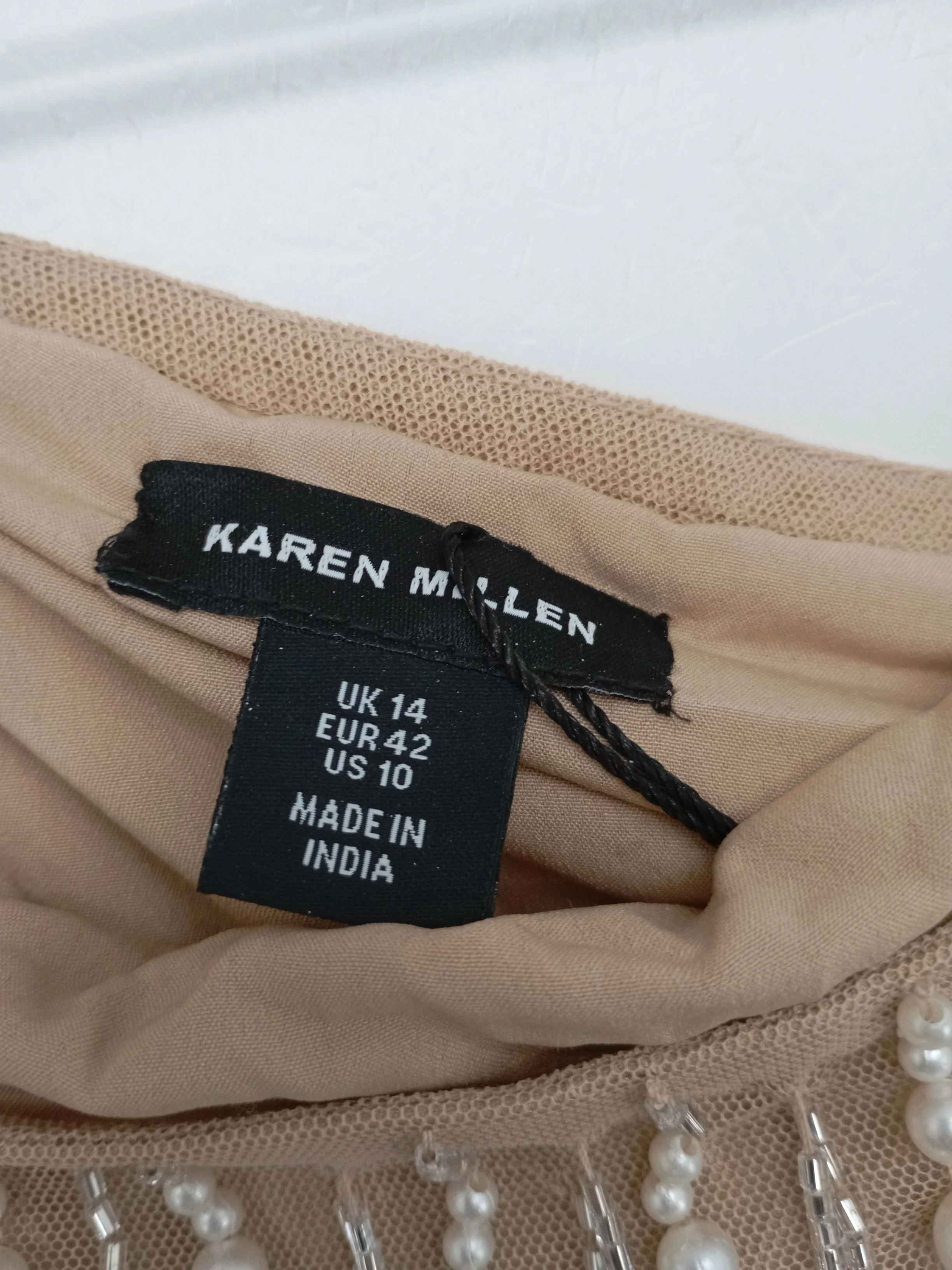 Karen Millen Women's Mini Skirt UK 14 Cream 100% Polyester Mini New with tags - Image 5