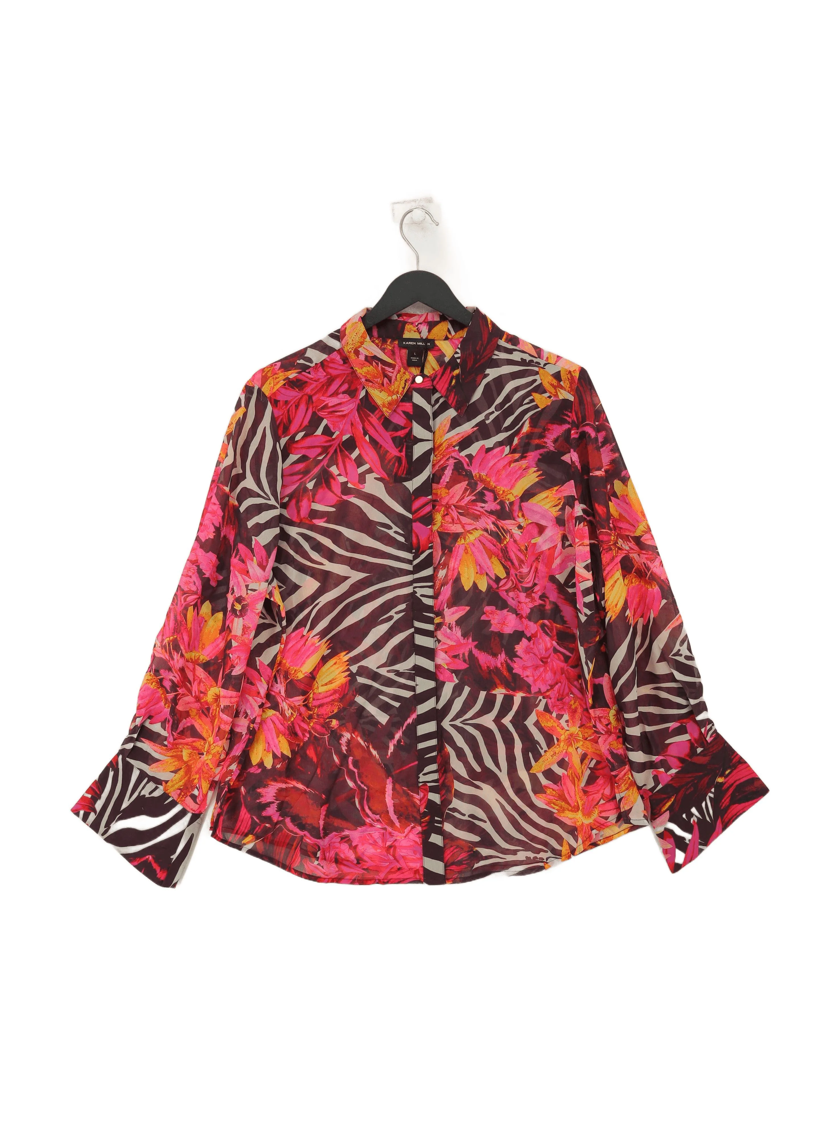 Karen Millen Women's Shirt L Multi 100% Polyester Basic