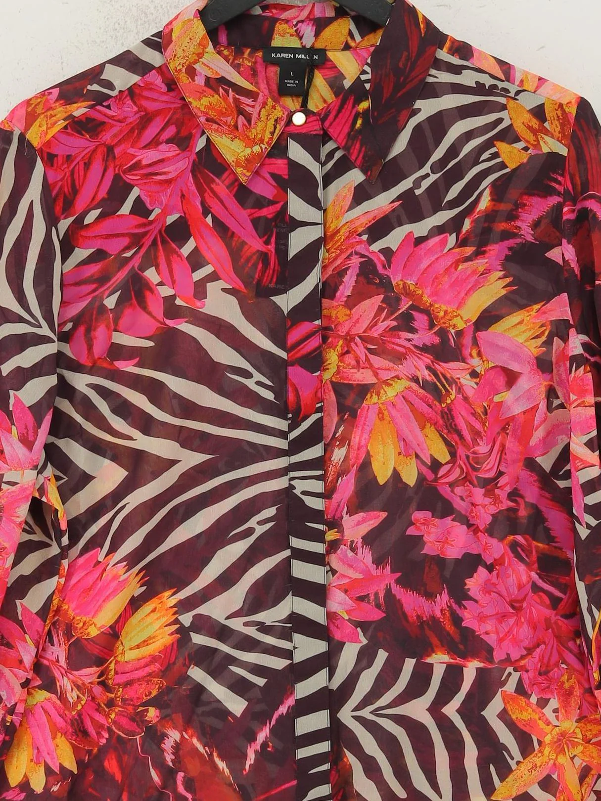 Karen Millen Women's Shirt L Multi 100% Polyester Basic - Image 3