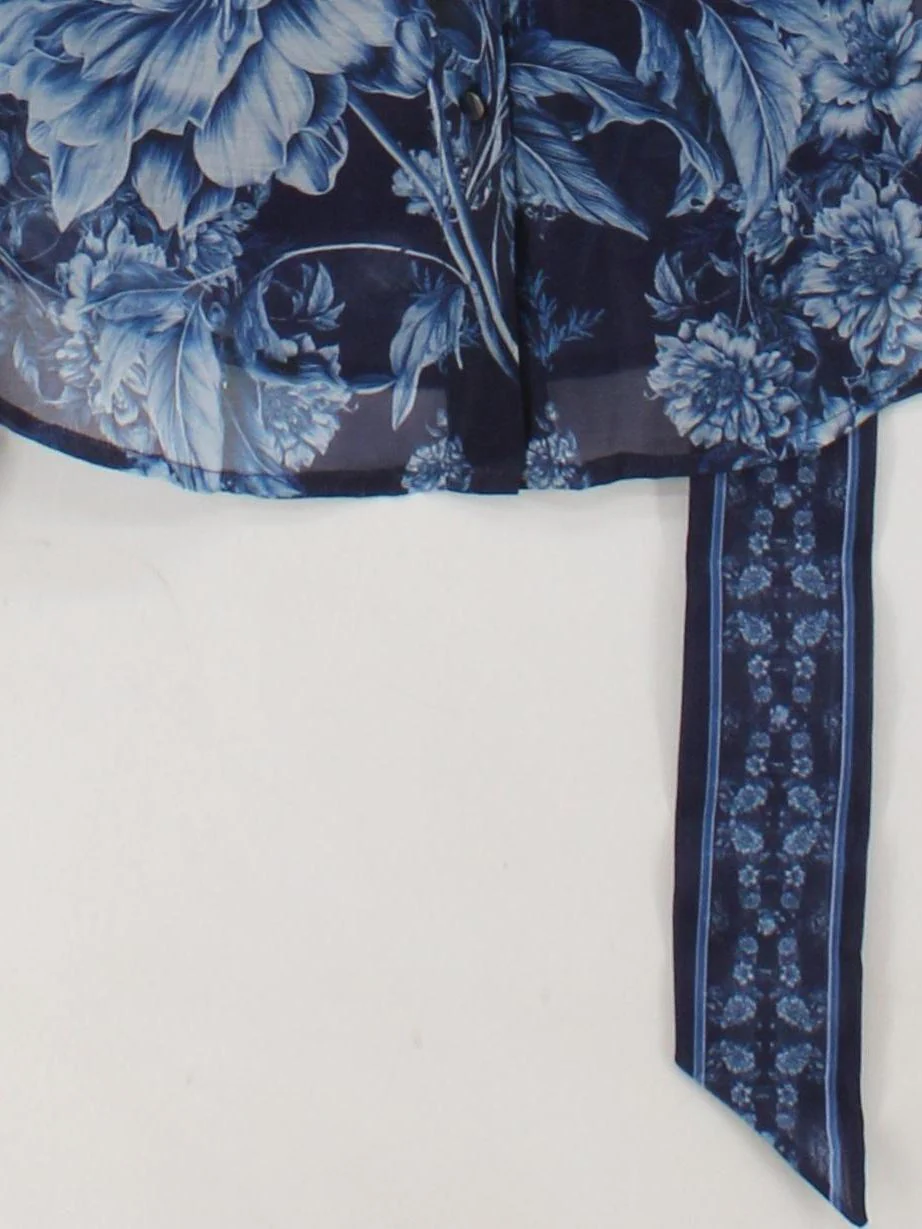 Karen Millen Women's Shirt UK 10 Blue 100% Polyester Basic - Image 4