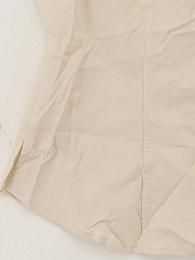 Karen Millen Women's Shirt UK 12 Cream 100% Cotton Sleeveless Collared Basic - Image 4