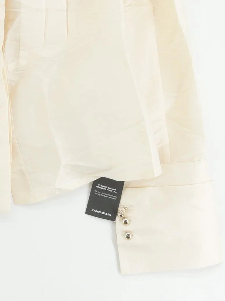 Karen Millen Women's Shirt UK 12 Cream 100% Polyester Basic New with tags - Image 4