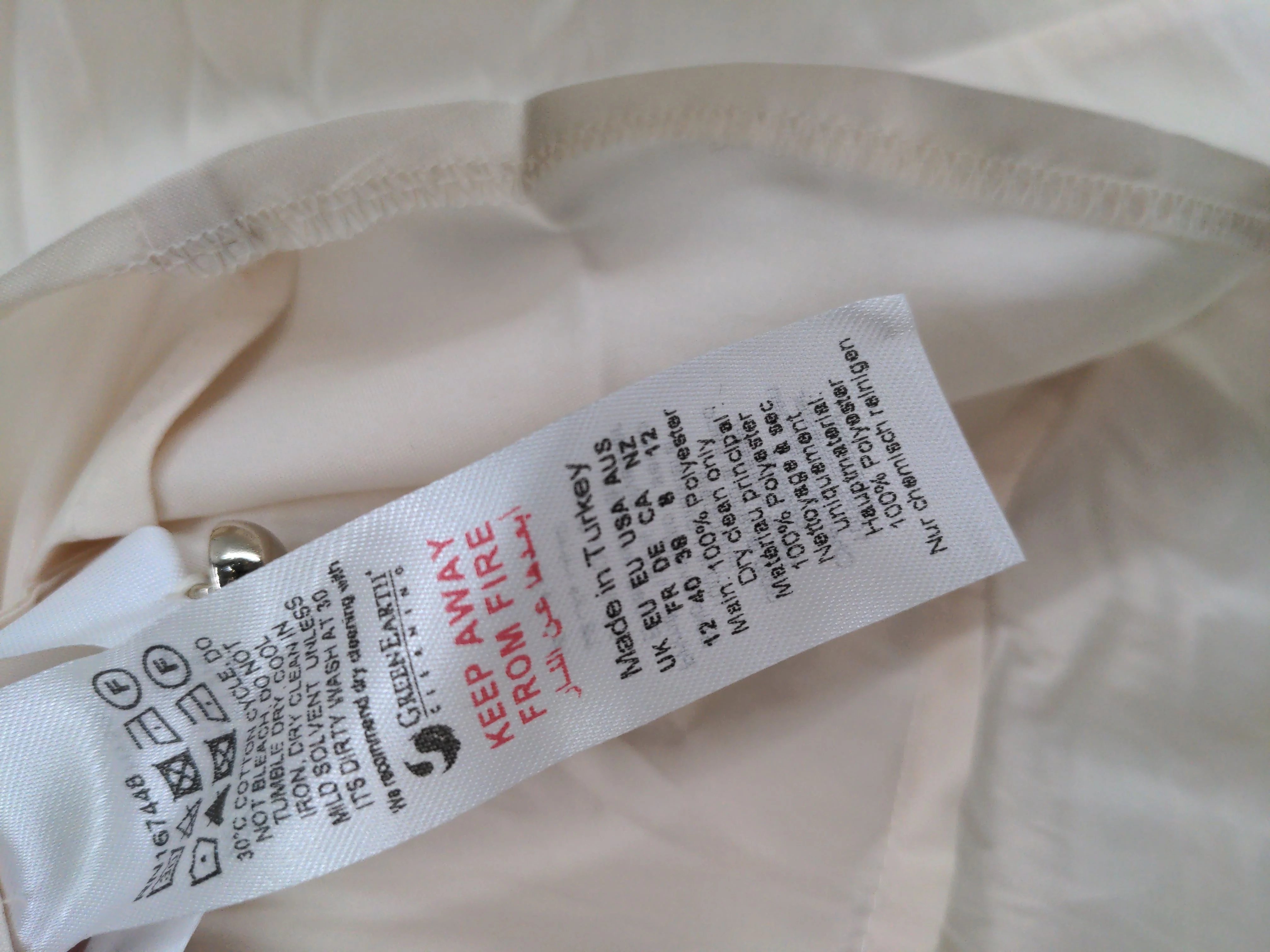 Karen Millen Women's Shirt UK 12 Cream 100% Polyester Basic New with tags - Image 6