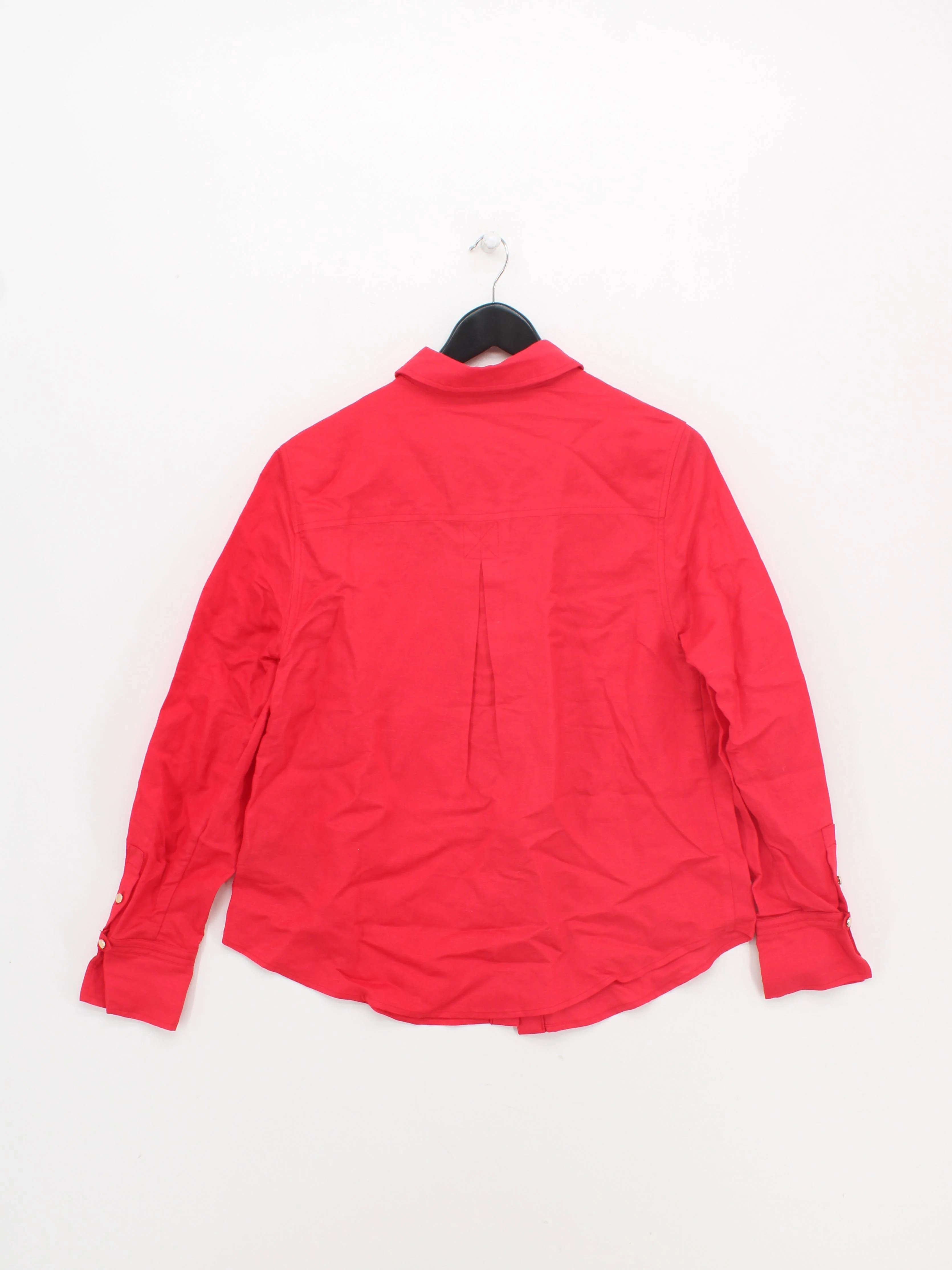 Karen Millen Women's Shirt UK 12 Red Linen with Viscose Basic - Image 2