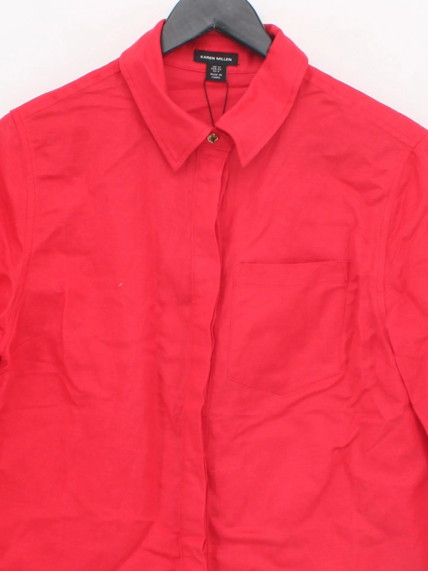 Karen Millen Women's Shirt UK 12 Red Linen with Viscose Basic - Image 3