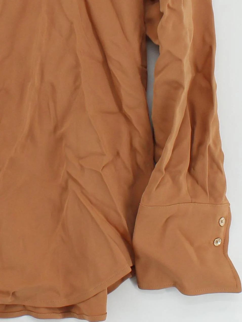 Karen Millen Women's Shirt UK 12 Tan 100% Other Long Sleeve Collared Basic - Image 4