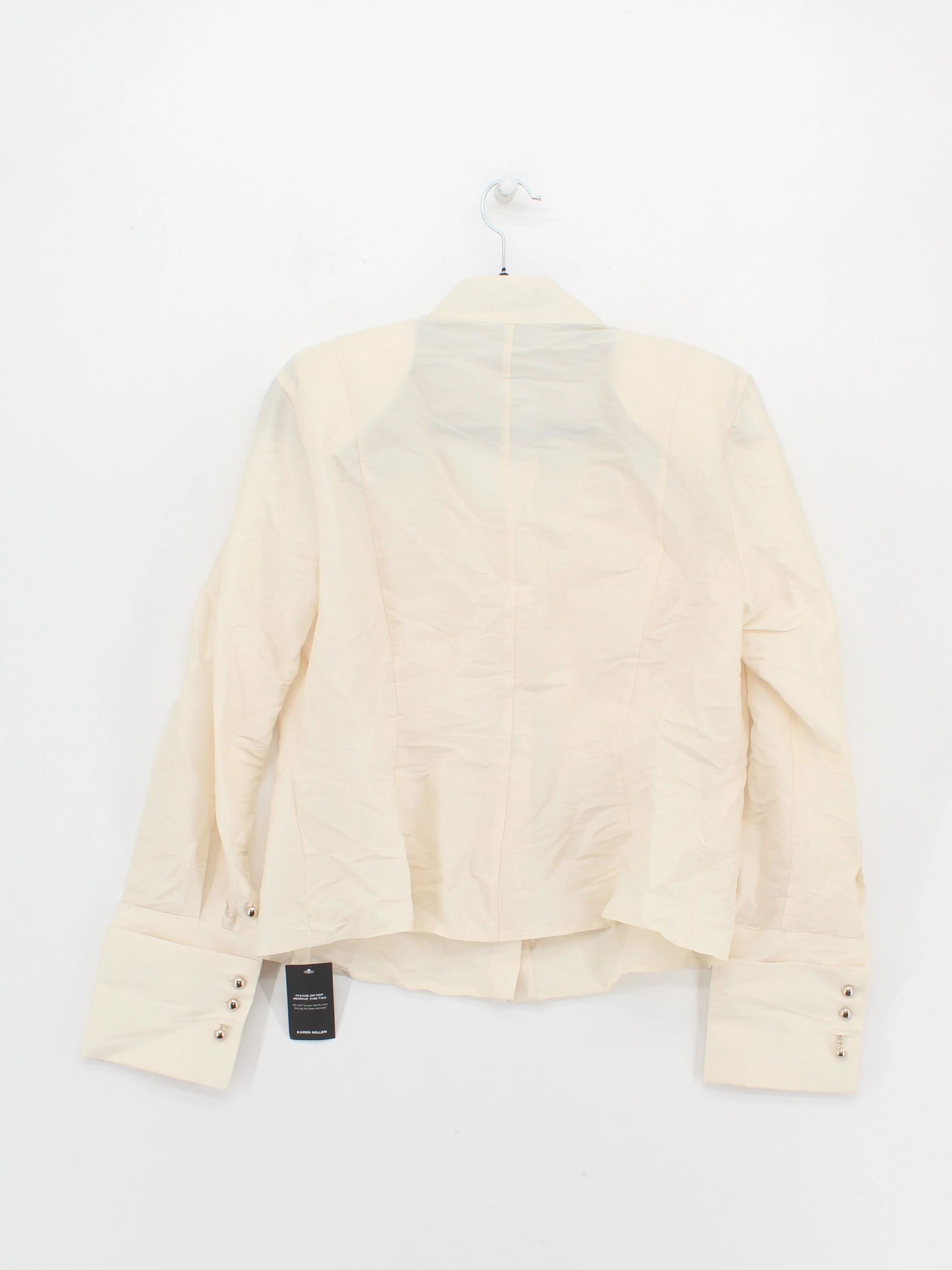 Karen Millen Women's Shirt UK 14 Cream 100% Polyester Basic New with tags - Image 2