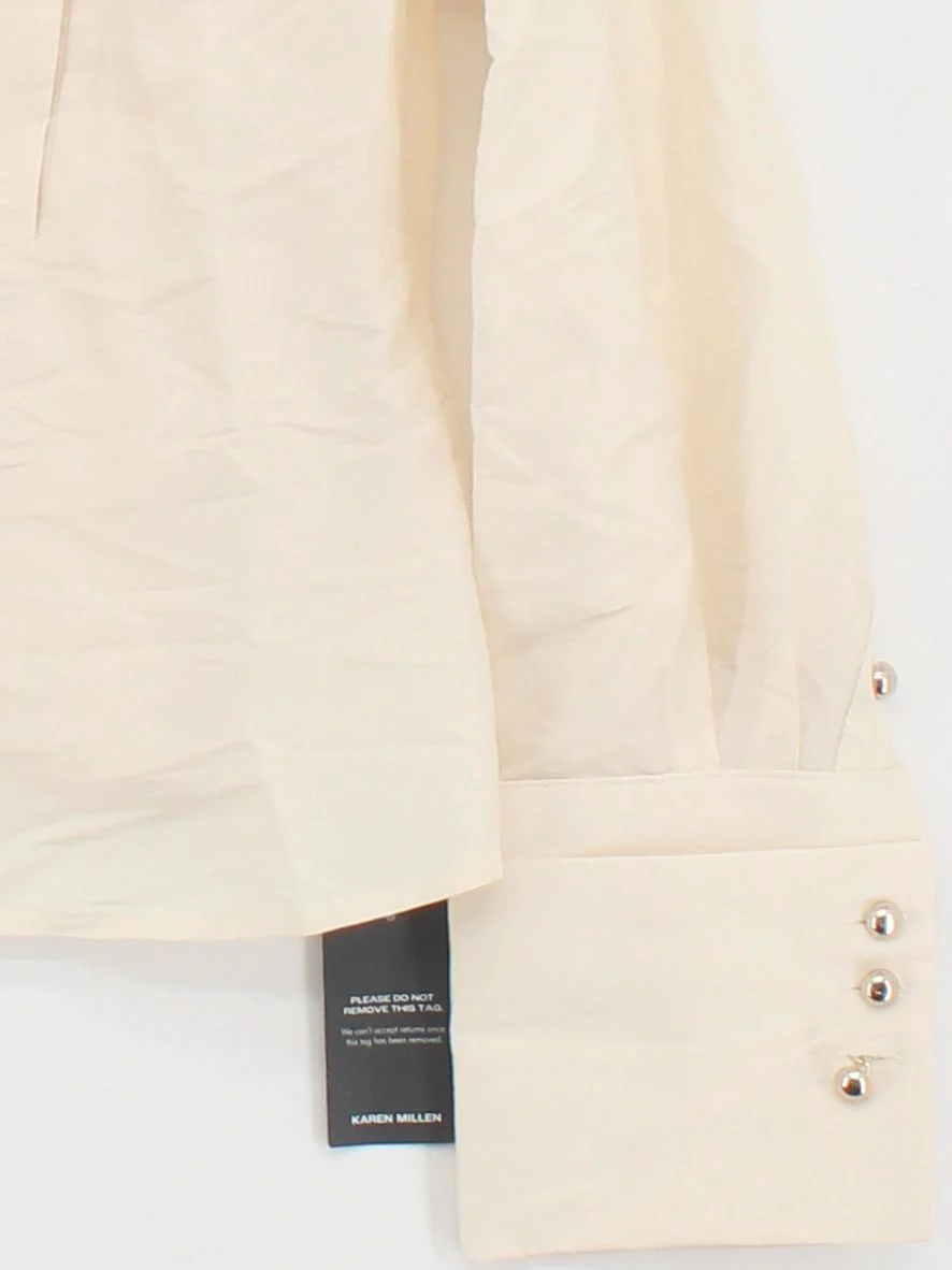 Karen Millen Women's Shirt UK 14 Cream 100% Polyester Basic New with tags - Image 4
