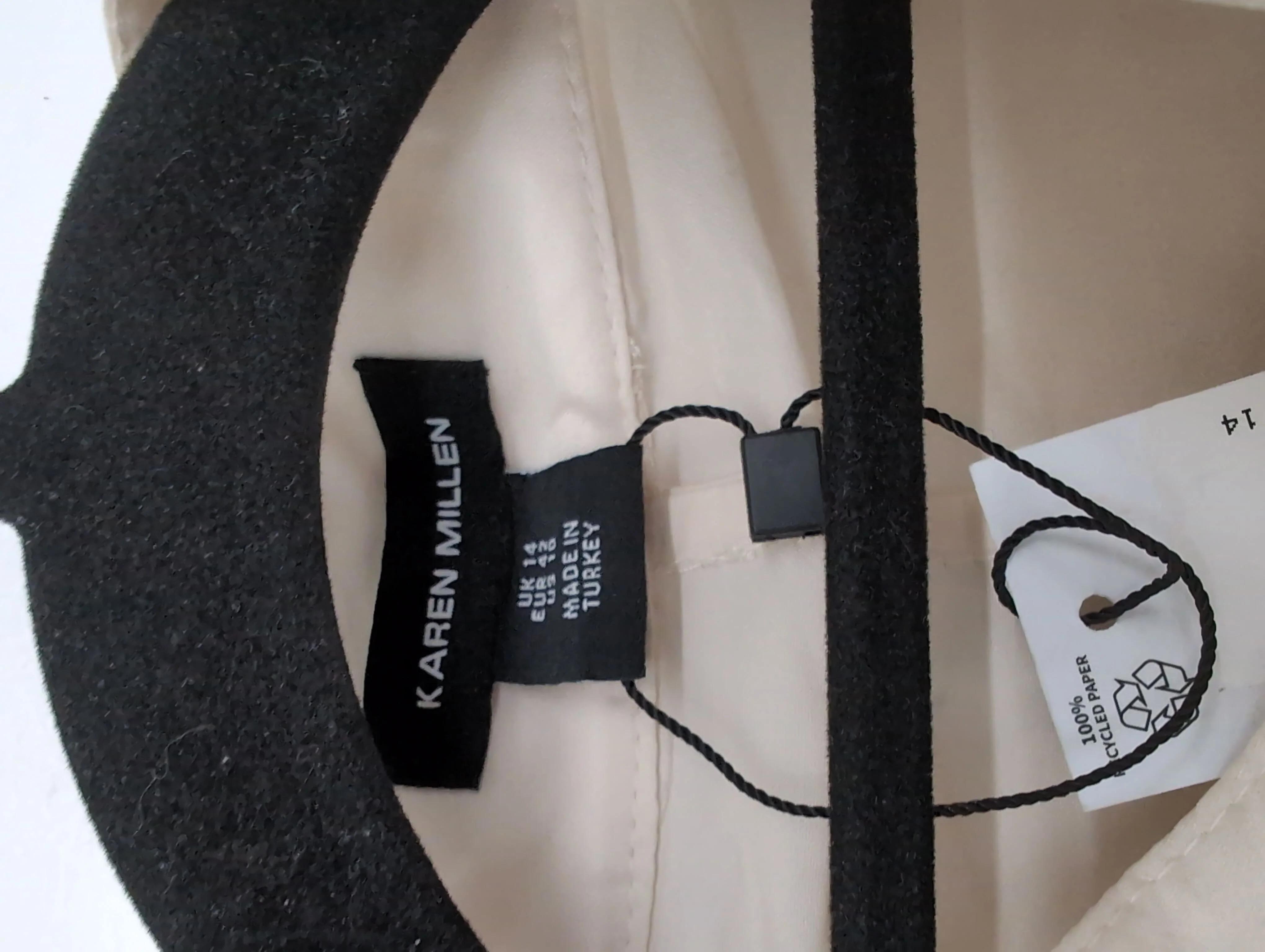 Karen Millen Women's Shirt UK 14 Cream 100% Polyester Basic New with tags - Image 5