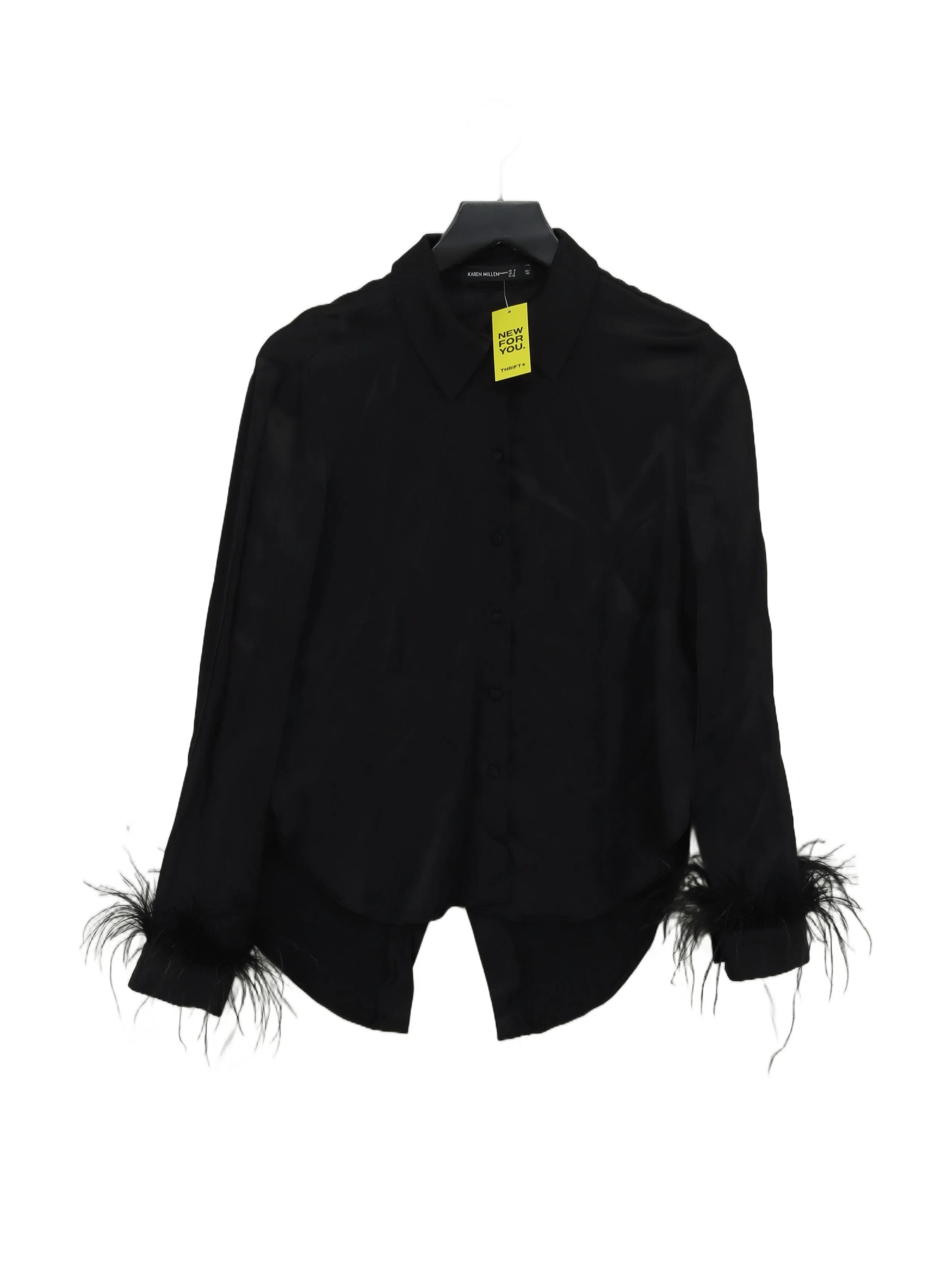 Karen Millen Women's Shirt UK 8 Black Viscose with Other Basic