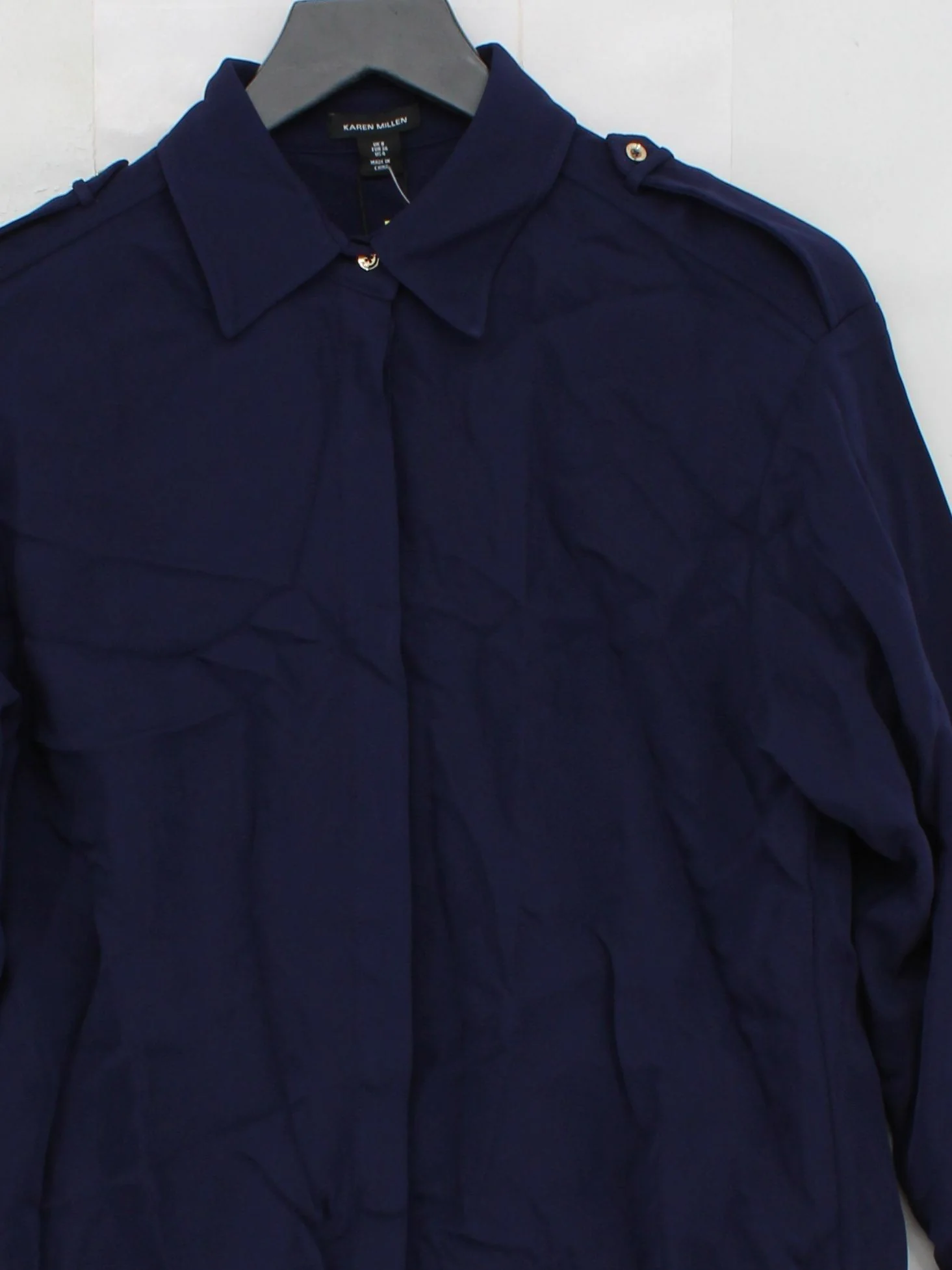 Karen Millen Women's Shirt UK 8 Blue Viscose New with tags - Image 4