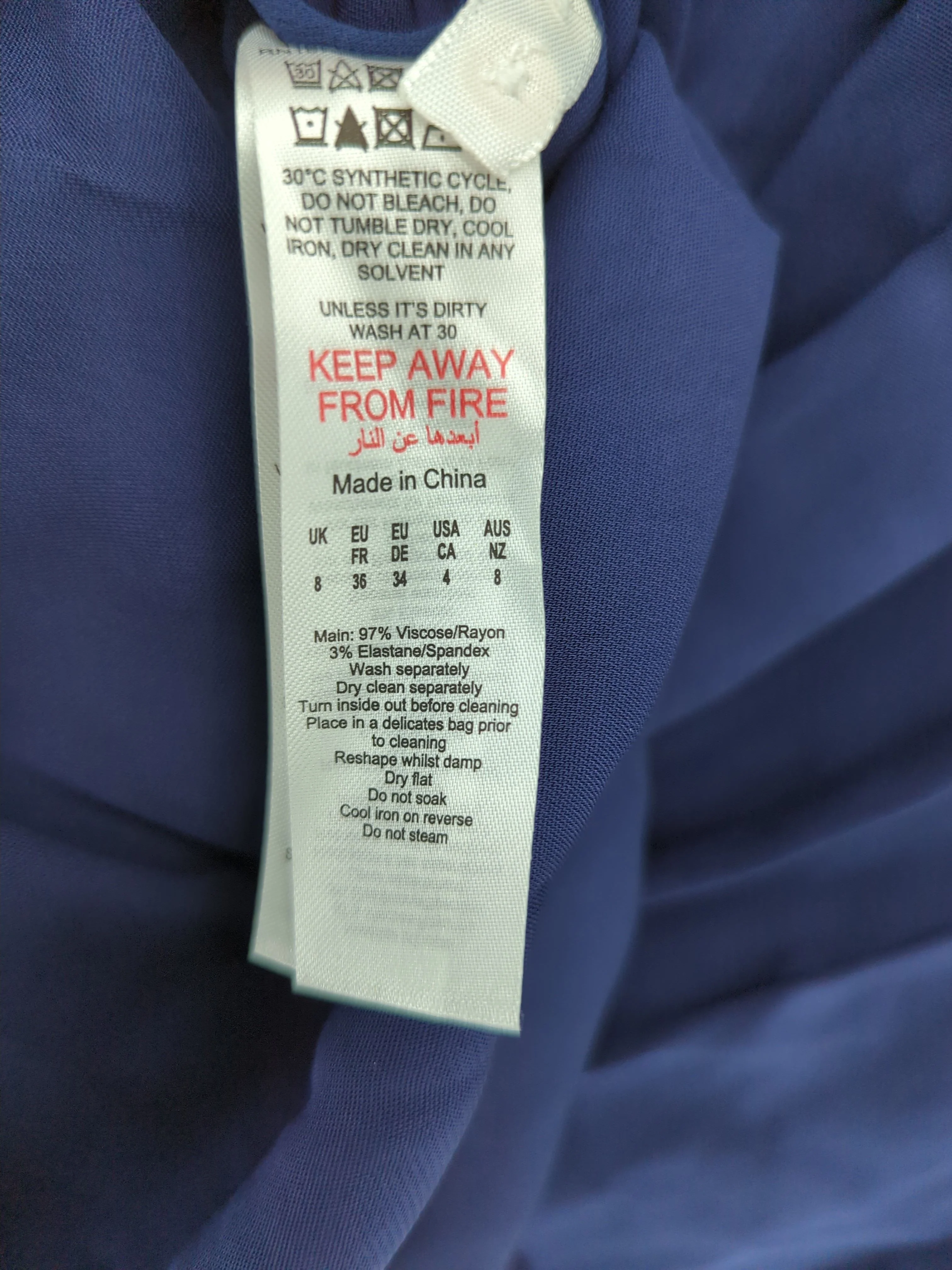 Karen Millen Women's Shirt UK 8 Blue Viscose New with tags - Image 7