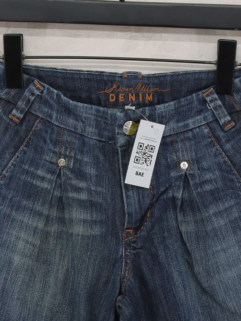 Karen Millen Women's Shorts UK 10 Blue Cotton with Elastane Cut-Off - Image 3