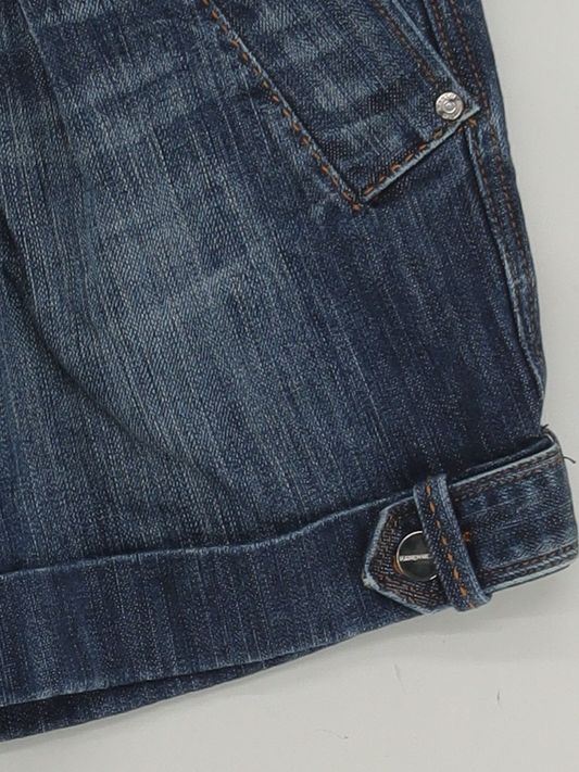 Karen Millen Women's Shorts UK 10 Blue Cotton with Elastane Cut-Off - Image 4