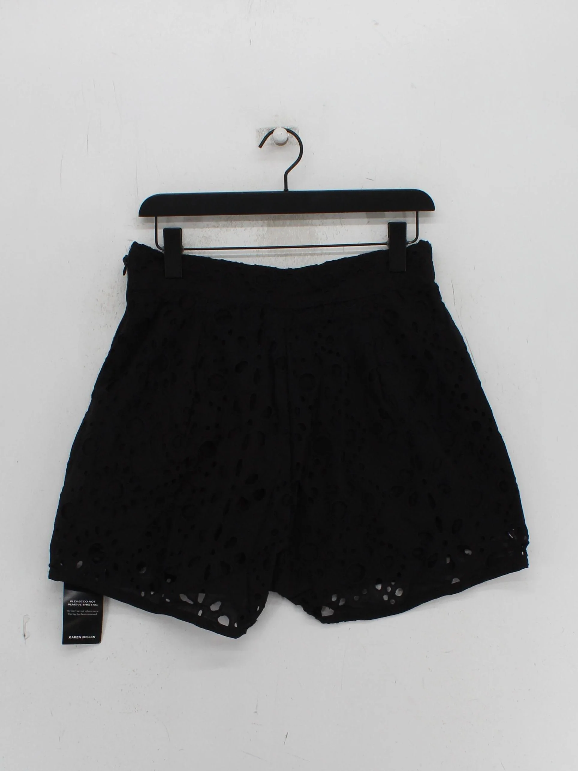 Karen Millen Women's Shorts UK 12 Black 100% Cotton Cut-Off - Image 2