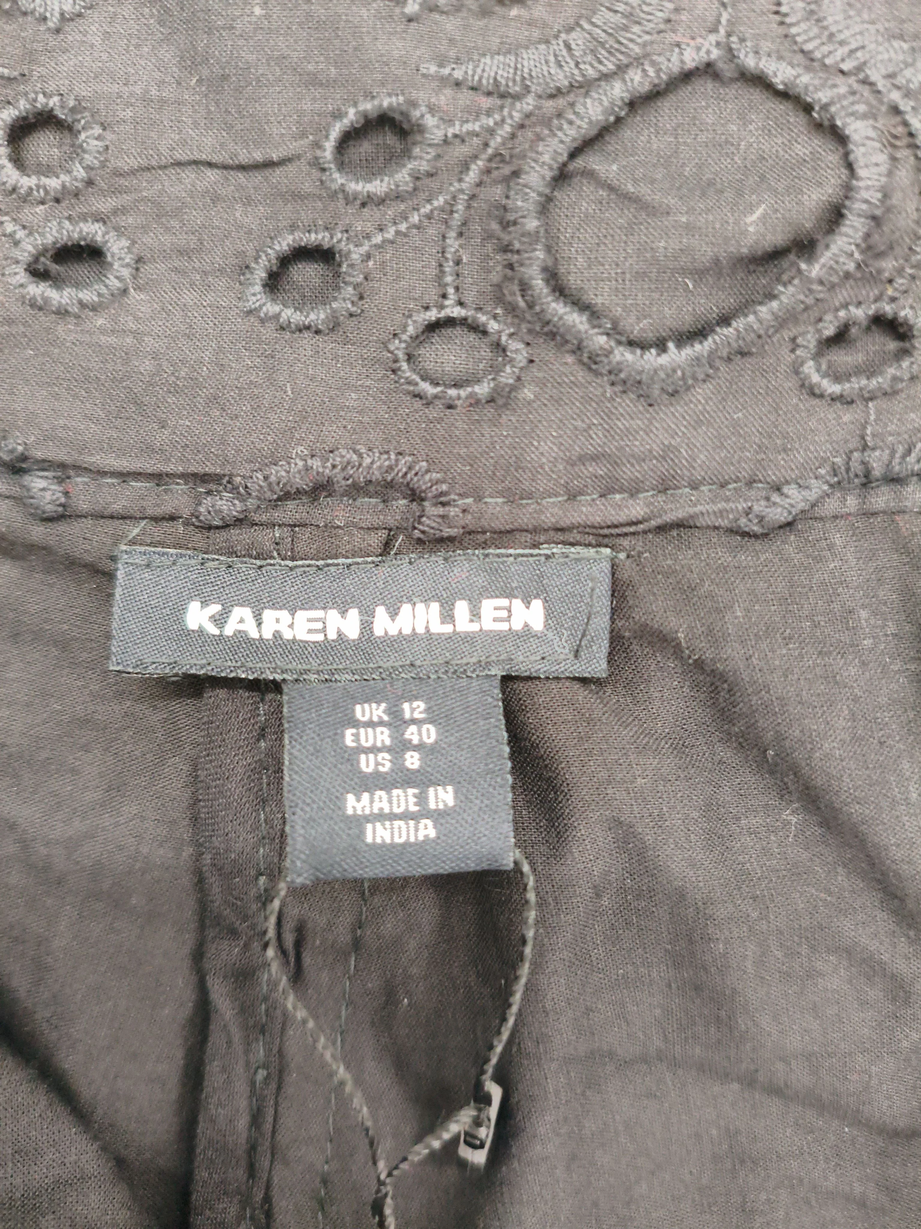 Karen Millen Women's Shorts UK 12 Black 100% Cotton Cut-Off - Image 6