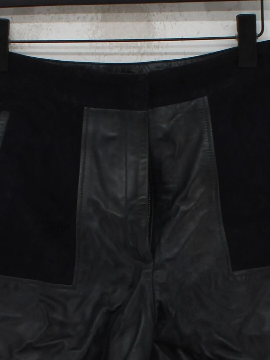 Karen Millen Women's Shorts UK 12 Blue 100% Leather Mom - Image 3