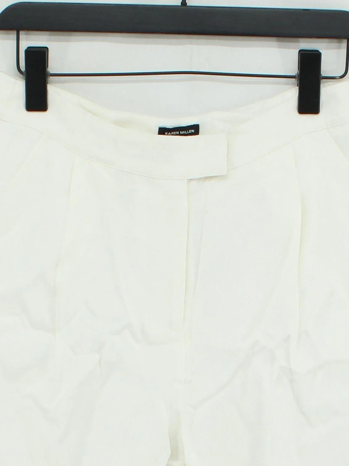 Karen Millen Women's Shorts UK 12 White Viscose with Linen, Polyester Cargo - Image 3