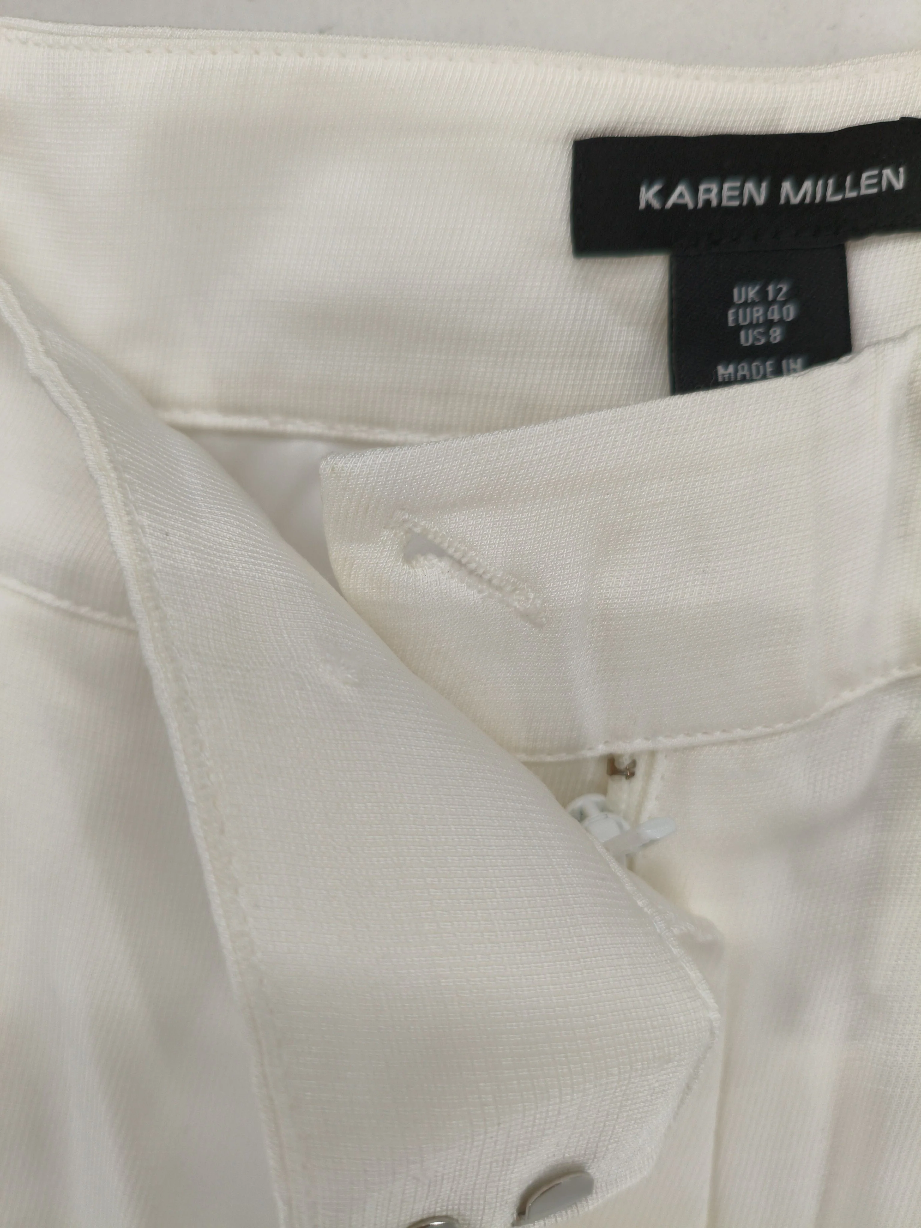 Karen Millen Women's Shorts UK 12 White Viscose with Linen, Polyester Cargo - Image 5