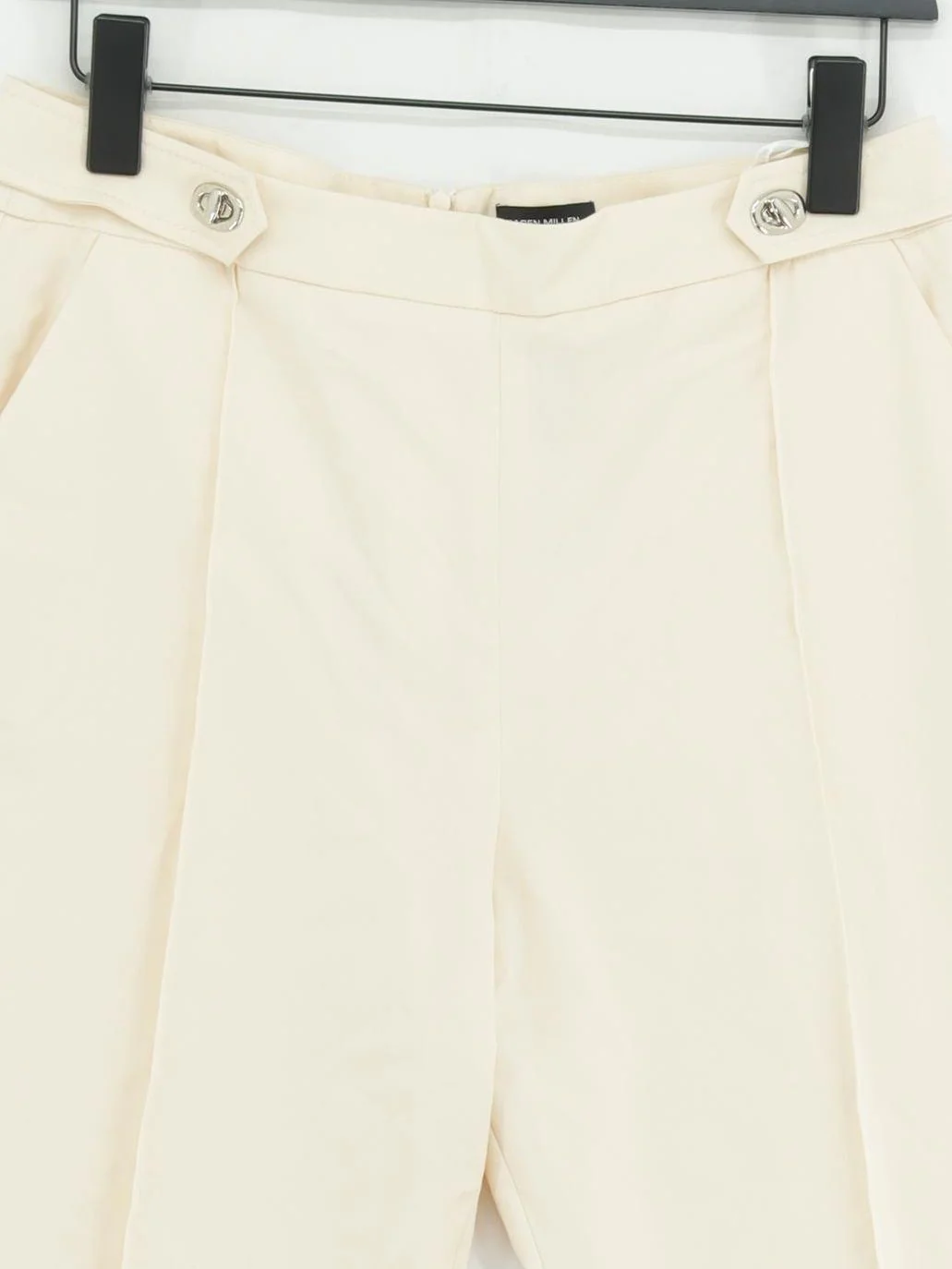 Karen Millen Women's Suit Trousers UK 12 Cream Polyester - Image 3