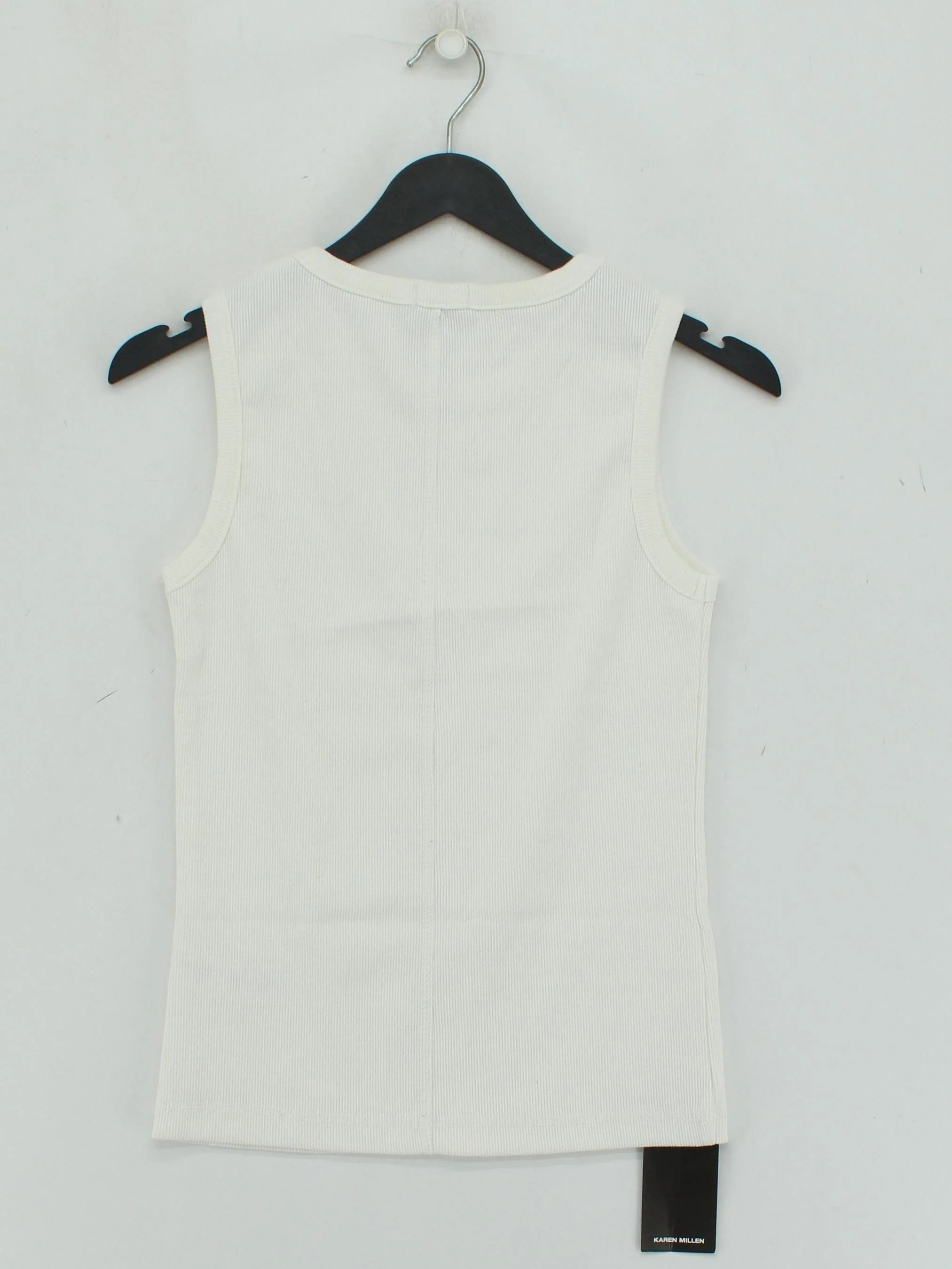 Karen Millen Women's T-Shirt S White Polyester with Cotton, Elastane Basic - Image 2