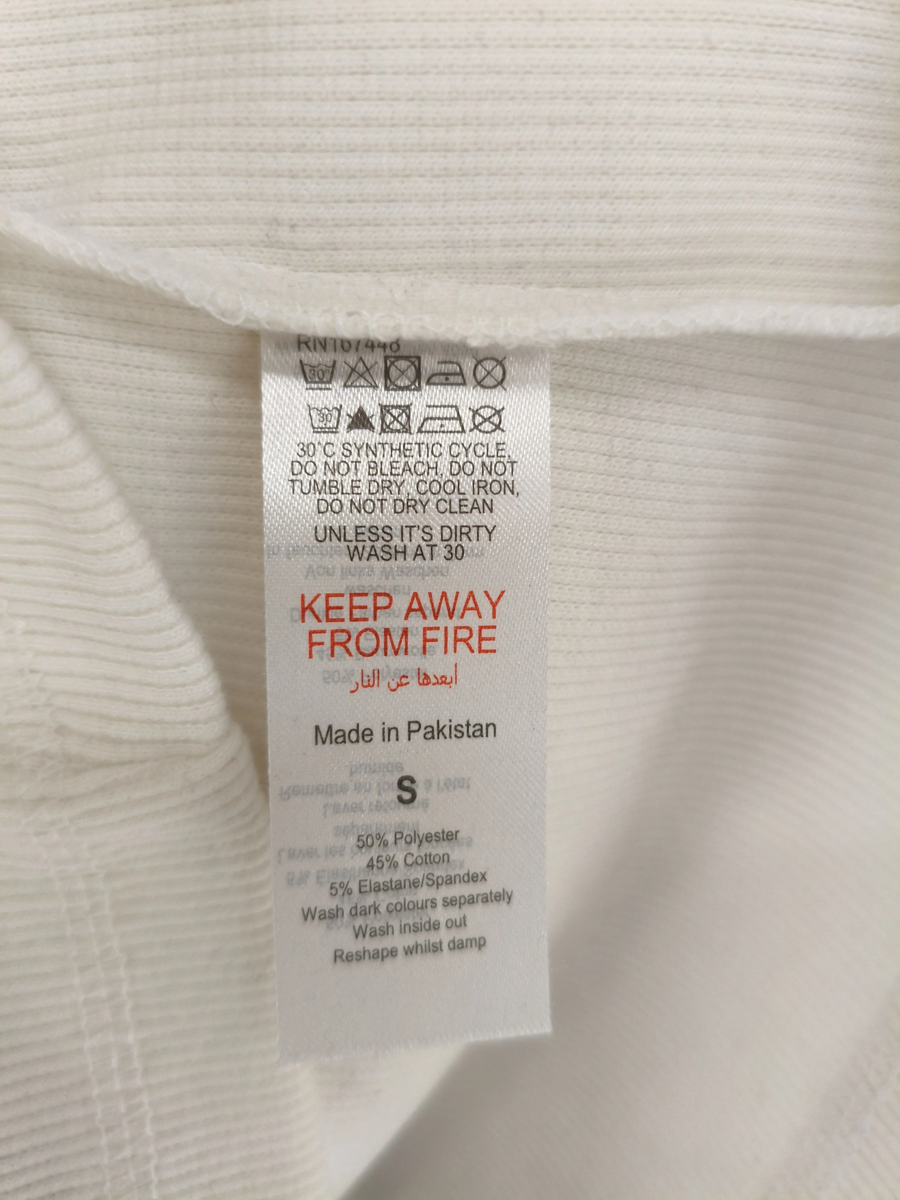 Karen Millen Women's T-Shirt S White Polyester with Cotton, Elastane Basic - Image 7