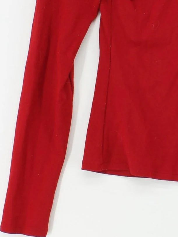 Karen Millen Women's T-Shirt UK 12 Red Viscose with Polyamide, Elastane Basic - Image 4