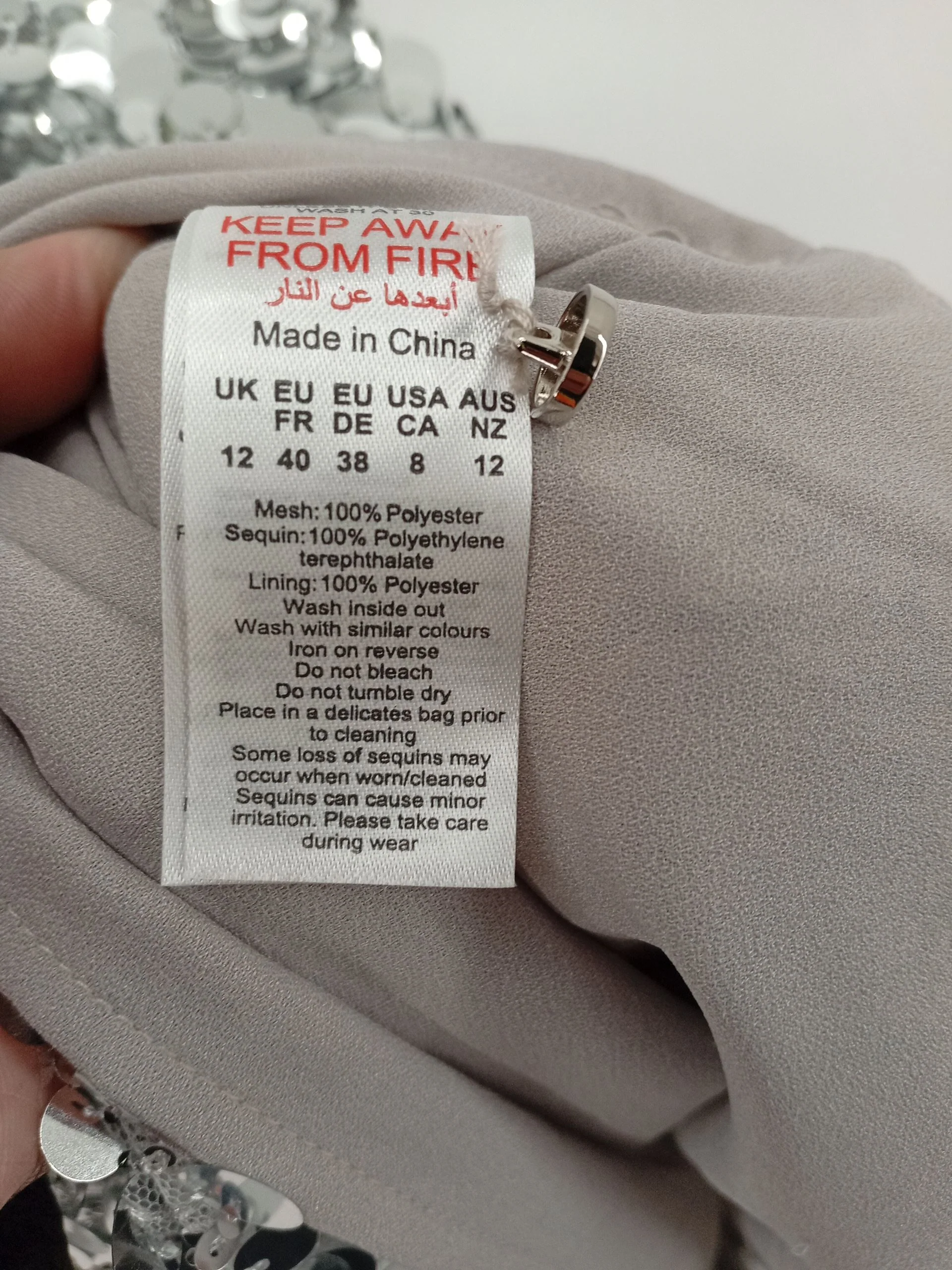 Karen Millen Women's T-Shirt UK 12 Silver 100% Polyester Basic - Image 7
